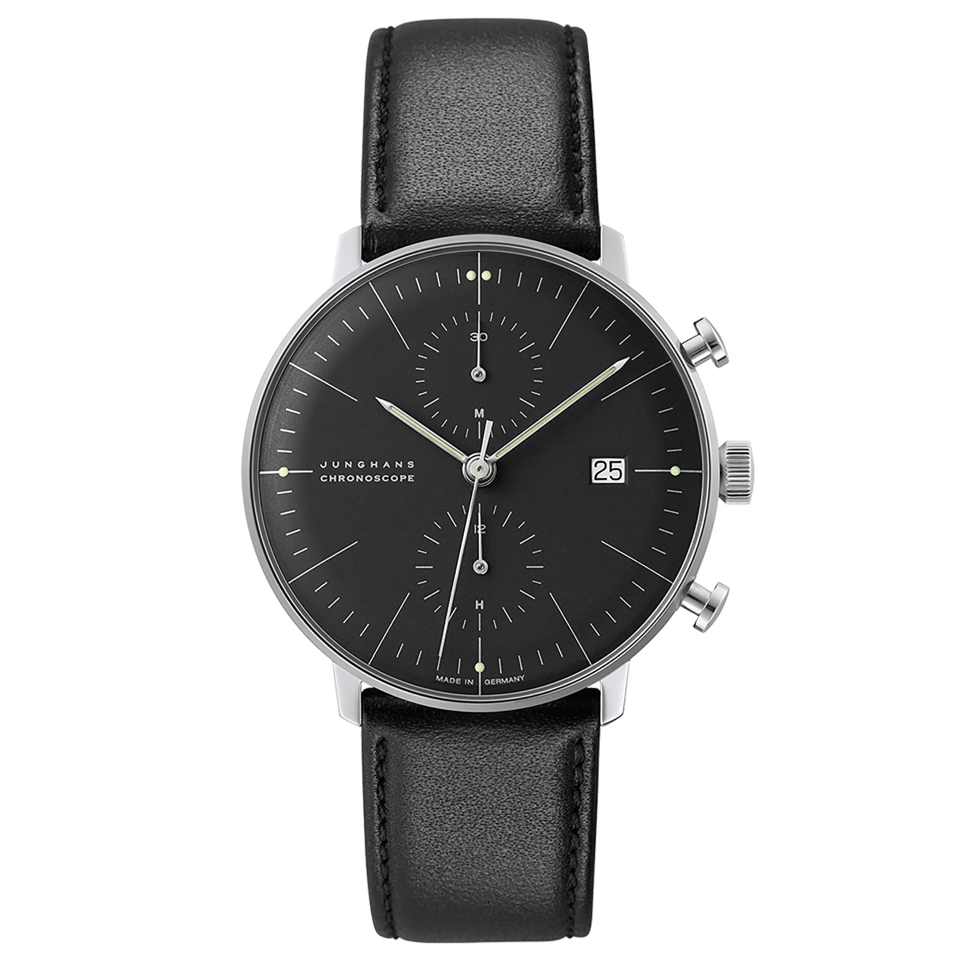 Max Bill Chronoscope, Edelstahl von Junghans (27/4601.02)