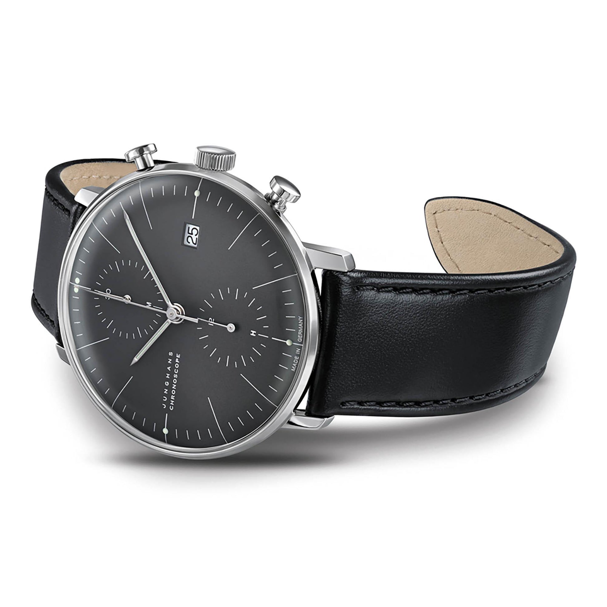 Max Bill Chronoscope, Edelstahl von Junghans (27/4601.02)