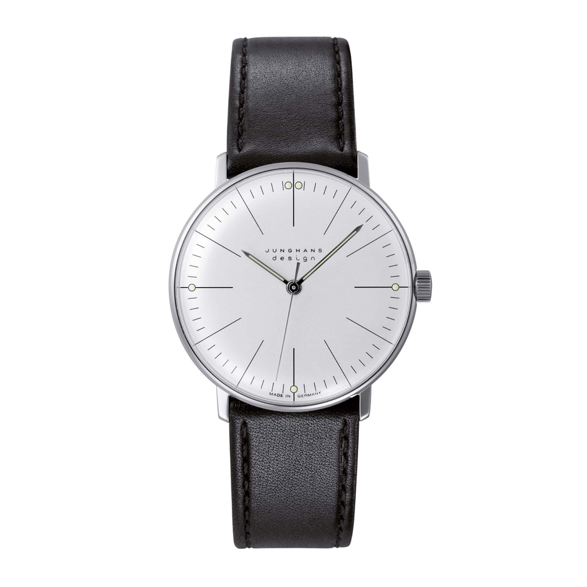 max bill Handaufzug, Leder von Junghans (27/3700.04)