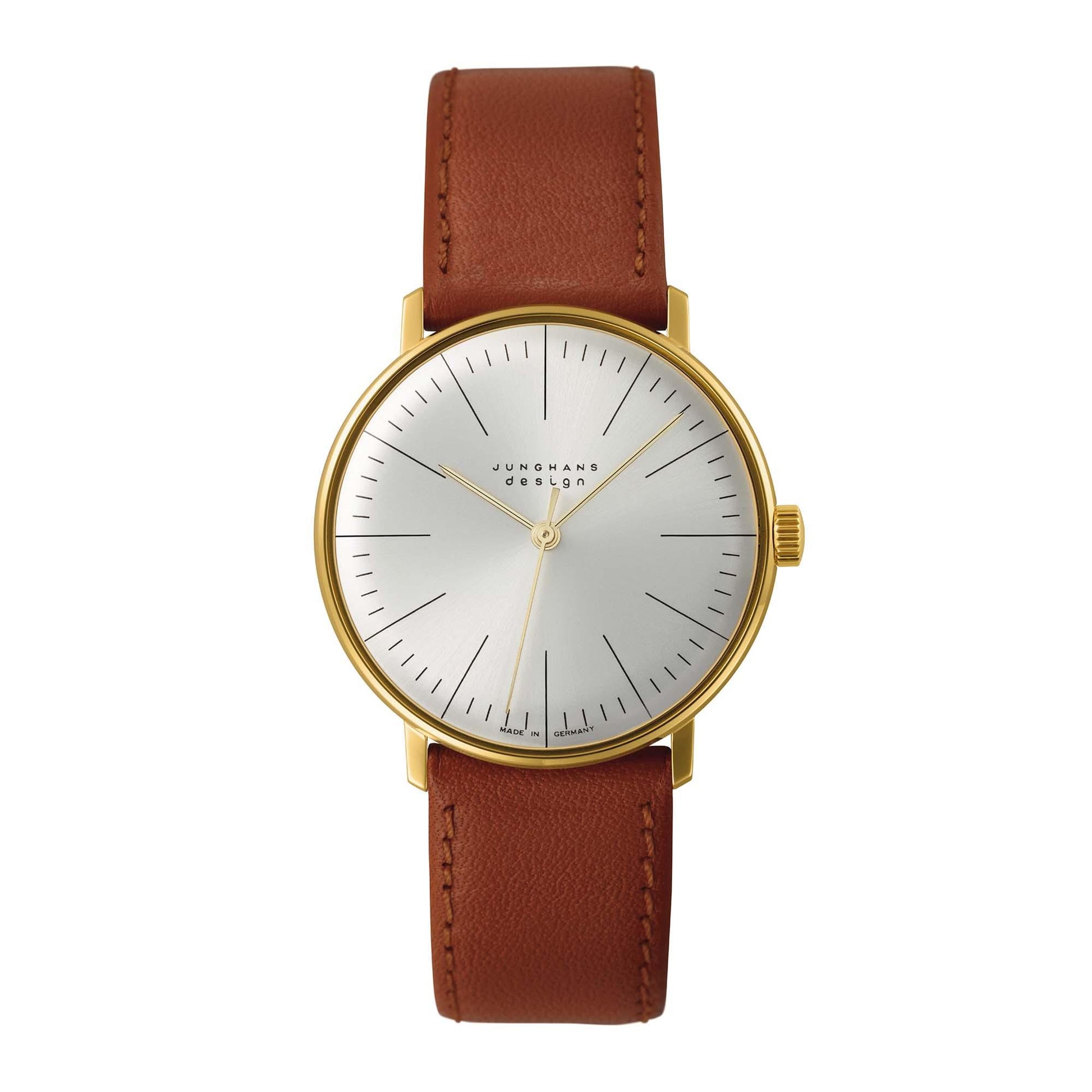 max bill Handaufzug, Leder von Junghans (27/5703.04)