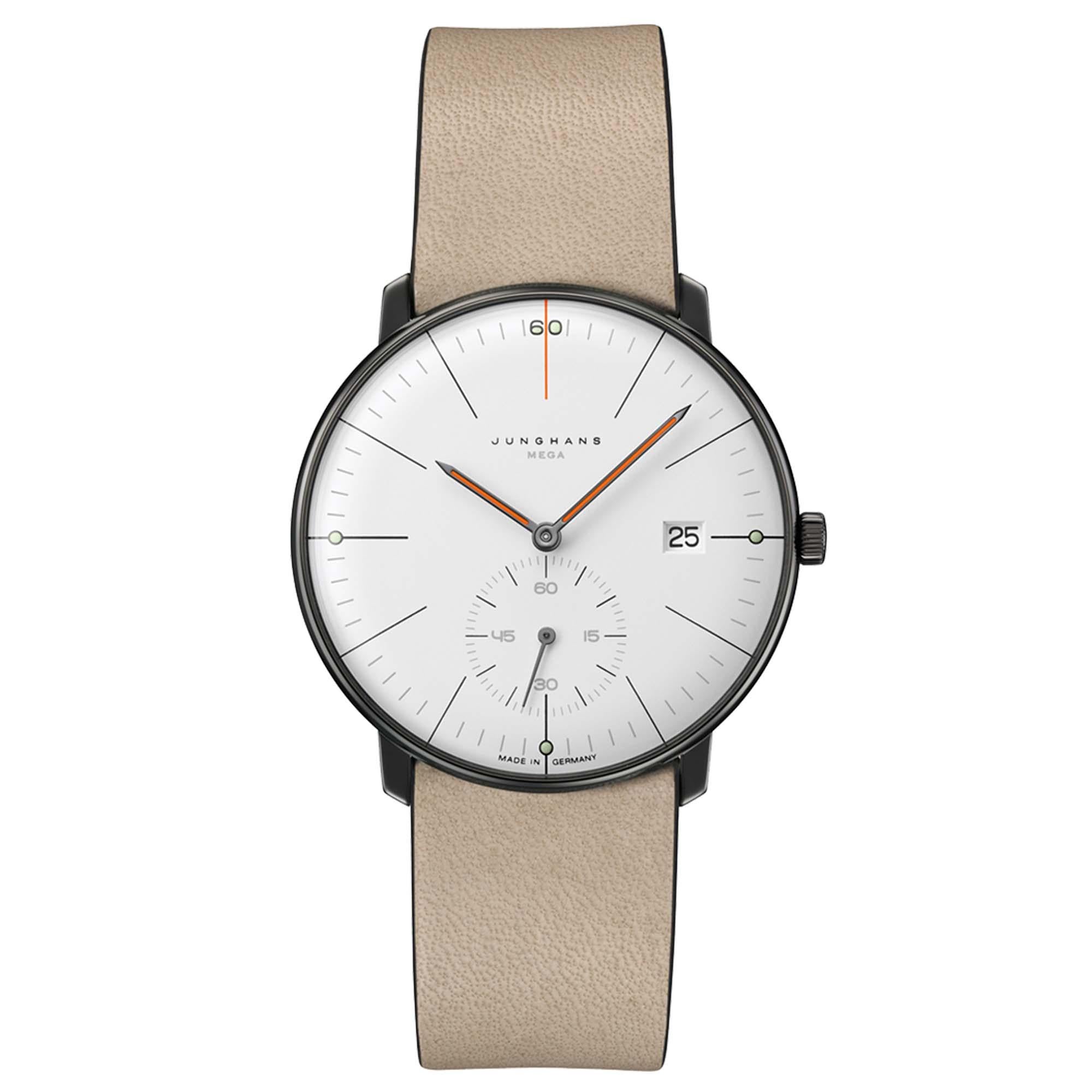 Max Bill MEGA Edition 60, Leder • Quarz von Junghans (58/4100.02)
