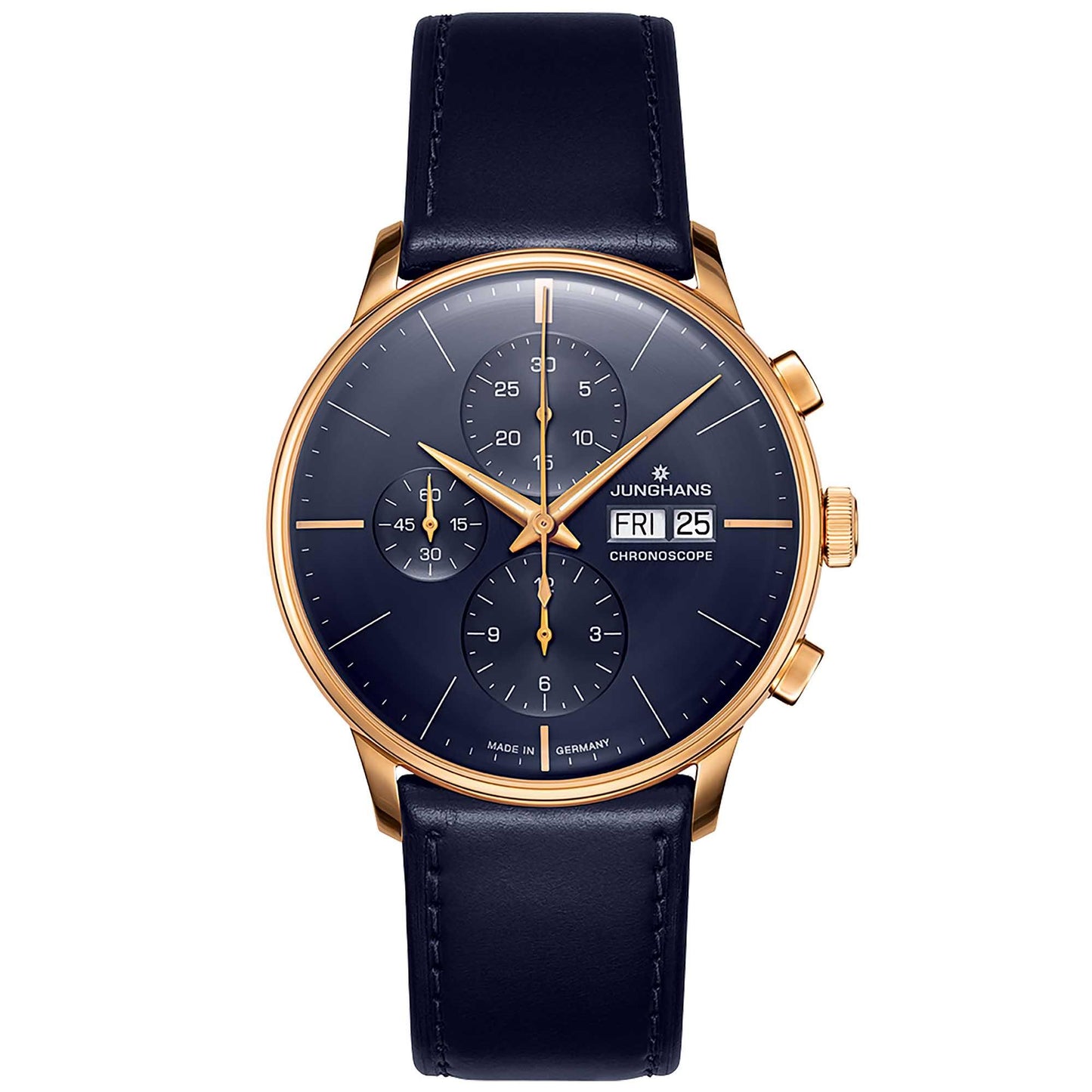 Meister Chronoscope, Datum englisch, Edelstahl von Junghans (27/7024.03)