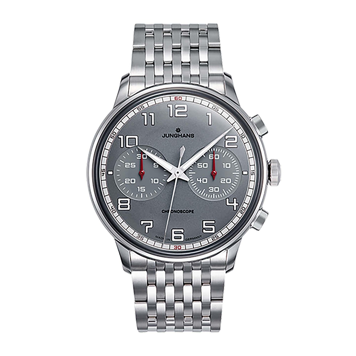 Meister Driver Chronoscope, Edelstahl von Junghans (27/3686.46)