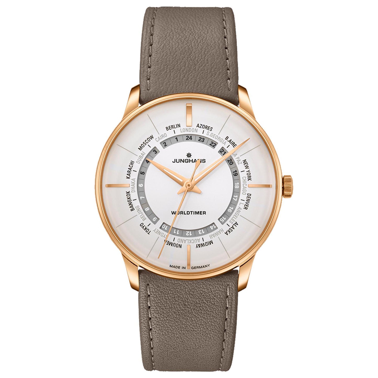 Meister Worldtimer, Edelstahl von Junghans (27/5012.02)
