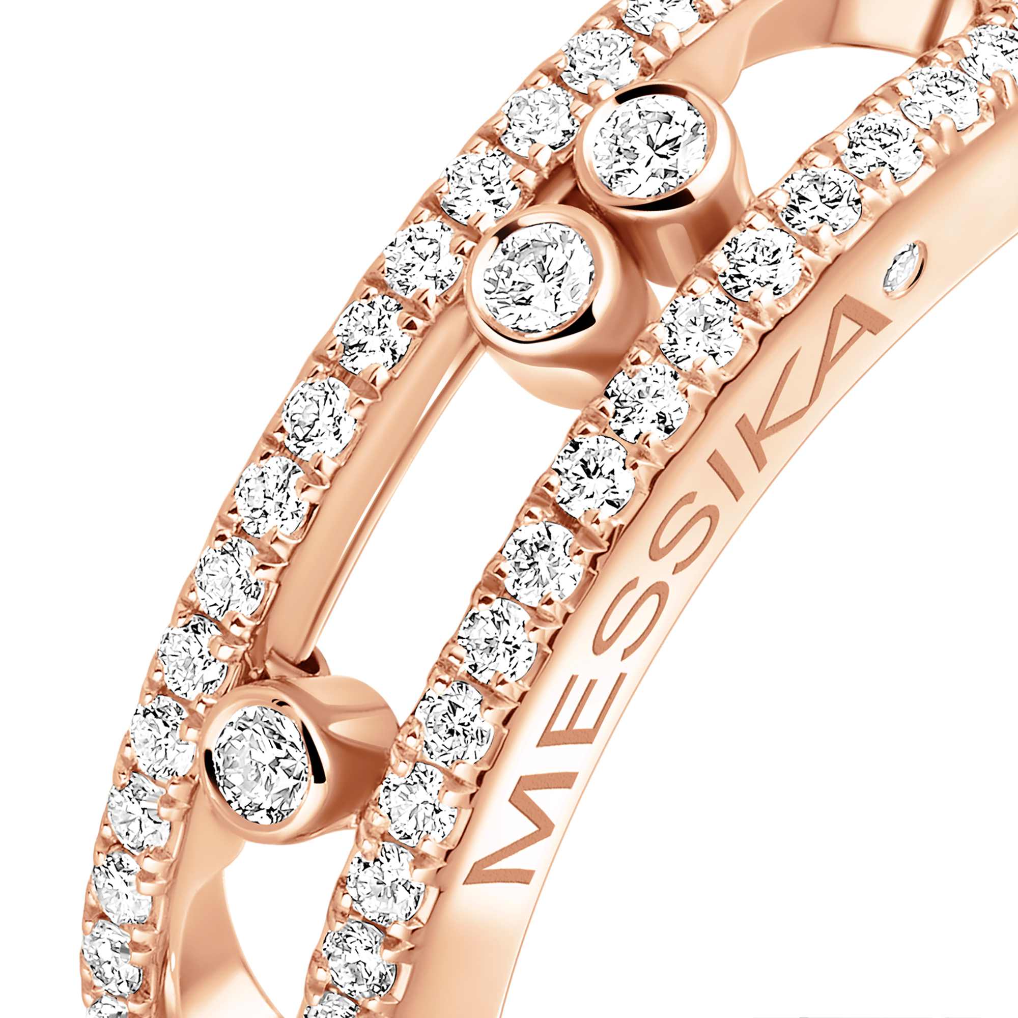 Messika Baby Move Classique Pavé Ring (04683-PG) aus Roségold mit Diamant