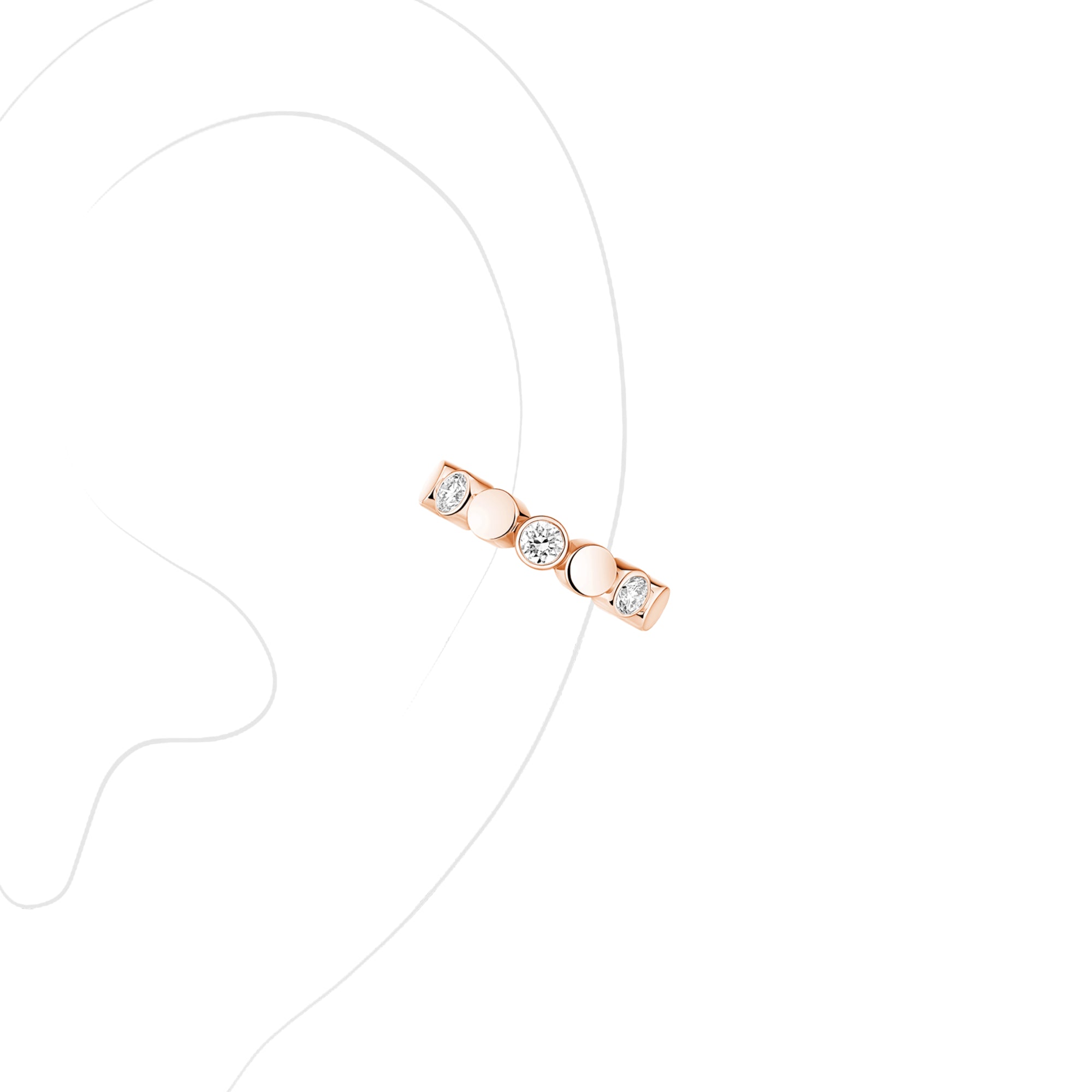 Messika D-Vibes Einzelner Ohrclip (13151-PG) aus Roségold mit Diamant
