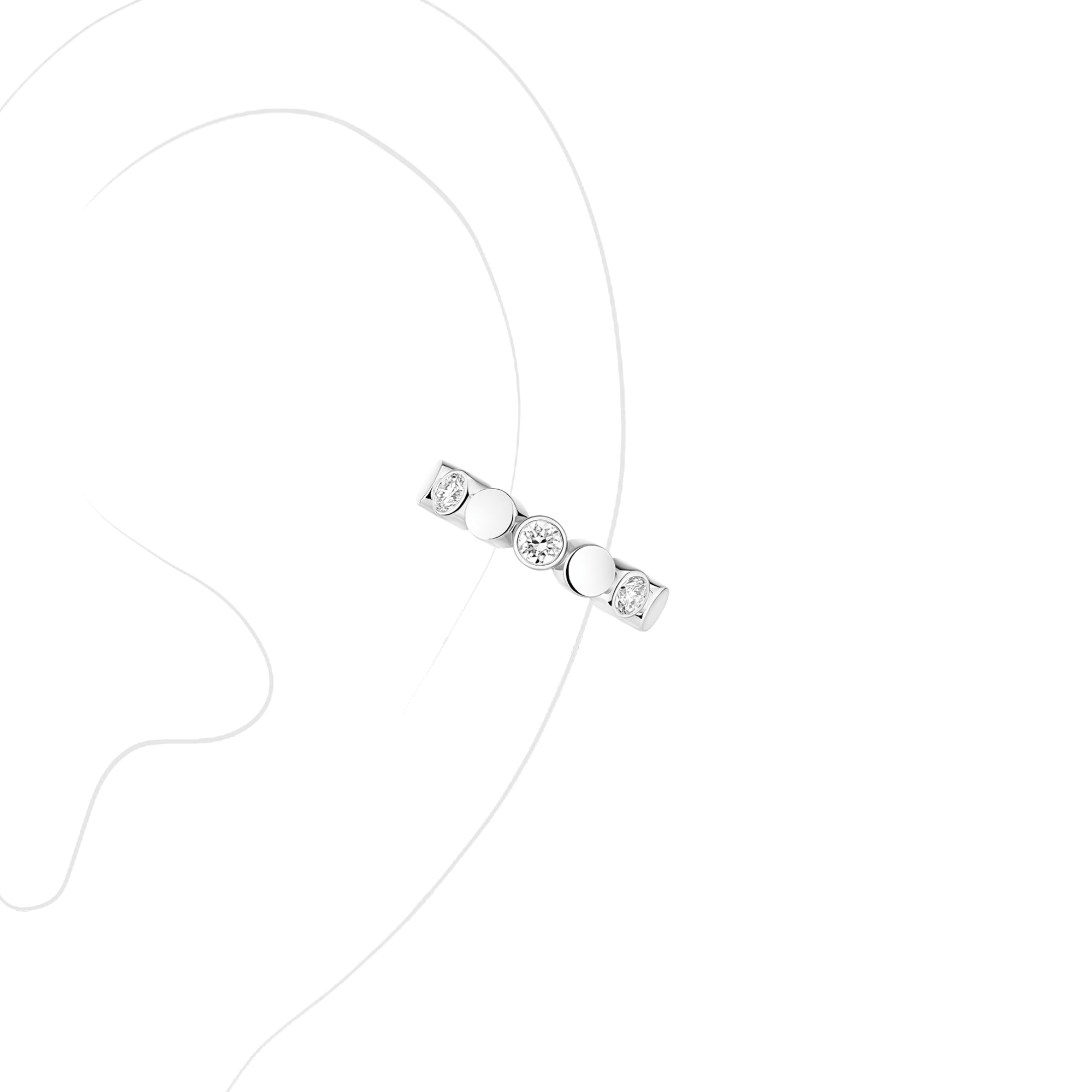 Messika D-Vibes Einzelner Ohrclip (13151-WG) aus Weißgold mit Diamant