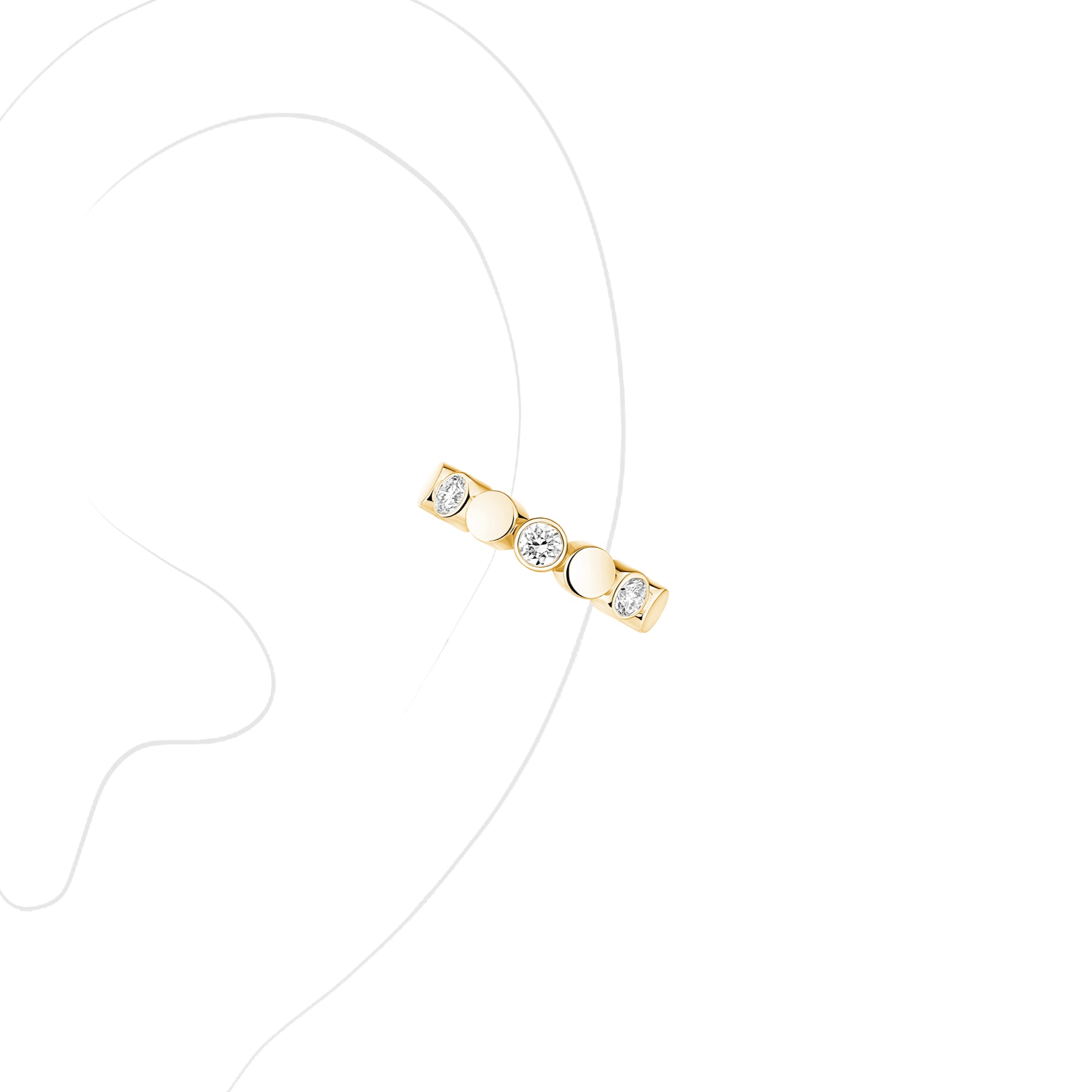Messika D-Vibes Einzelner Ohrclip (13151-YG) aus Gelbgold mit Diamant