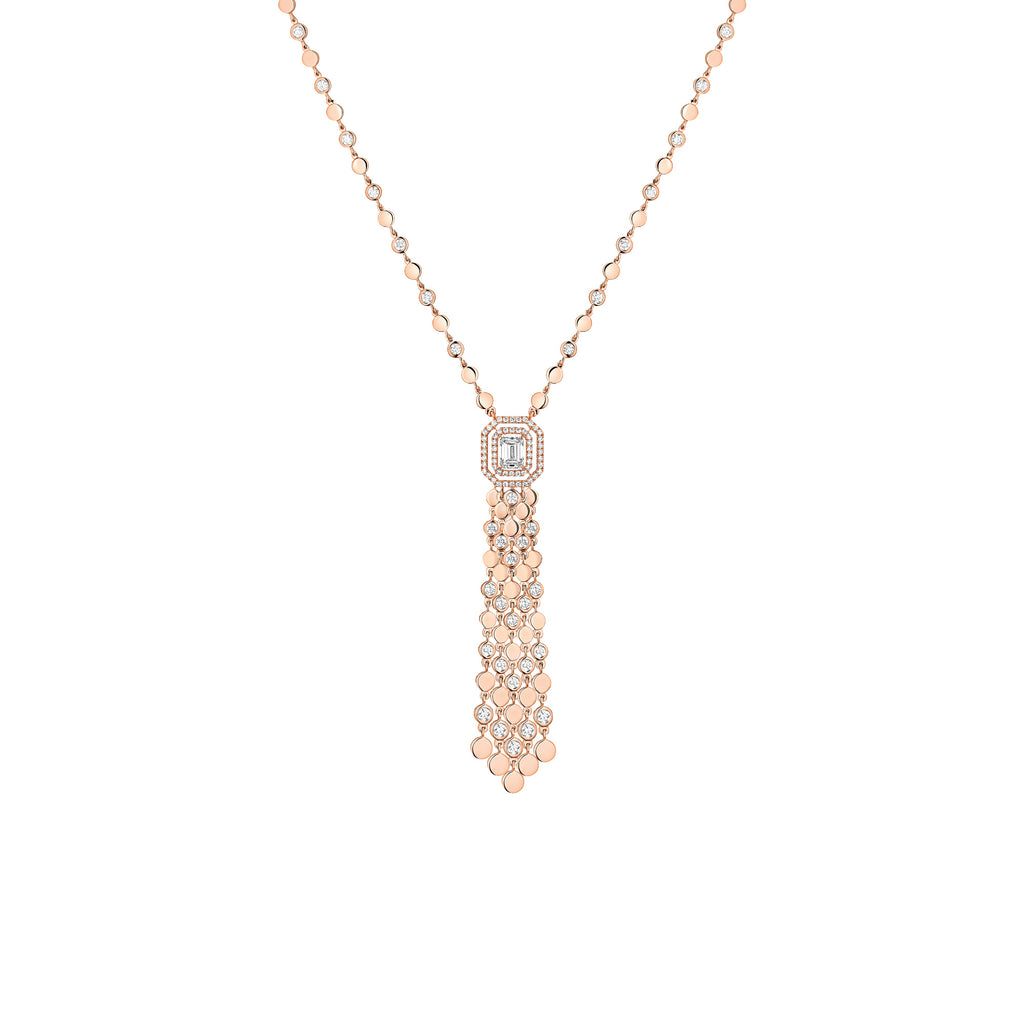 Messika D-Vibes Halskette (13175-PG) aus Roségold mit Diamant und Smaragd