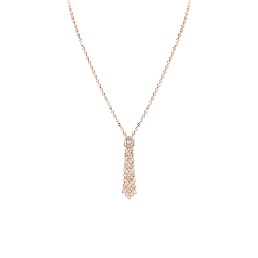 Messika D-Vibes Halskette (13175-PG) aus Roségold mit Diamant und Smaragd