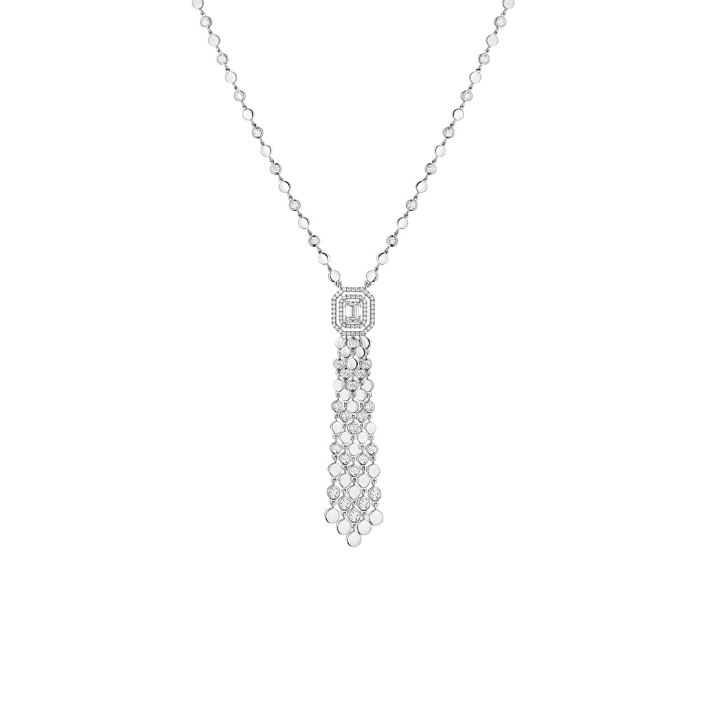 Messika D-Vibes Halskette (13175-WG) aus Weißgold mit Diamant und Smaragd