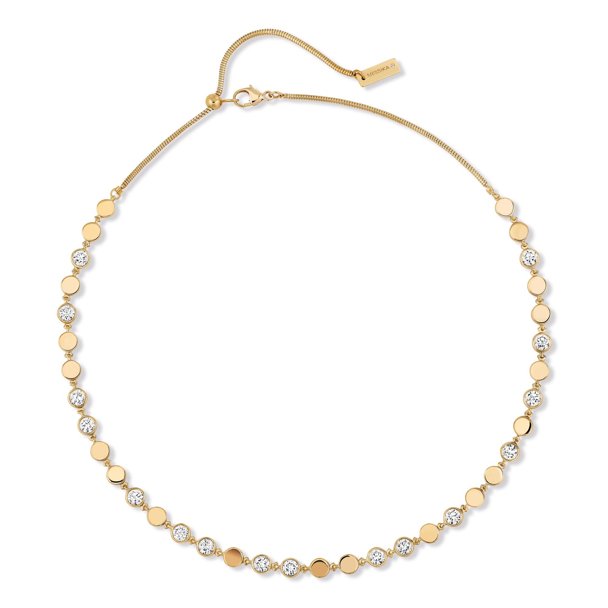 Messika D-Vibes Halskette MM (12483-YG) aus Gelbgold mit Diamant