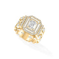 Messika D-Vibes mehrreihiger Ring (12445-YG) aus Gelbgold mit Diamant und Smaragd