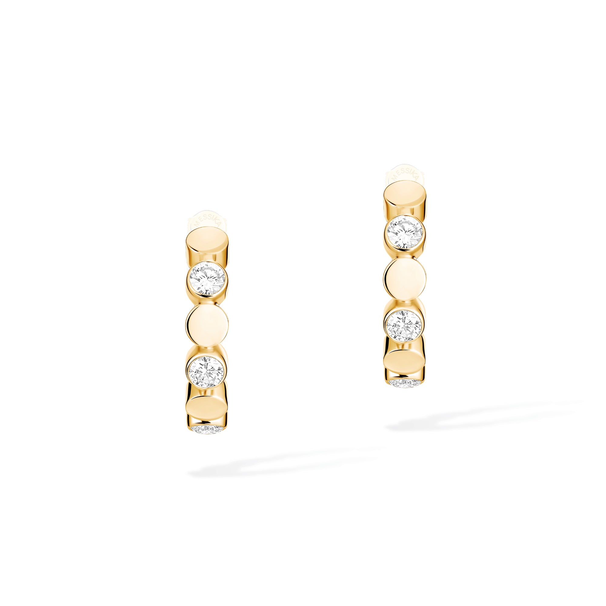 Messika D-Vibes Mini-Creolen (13450-YG) aus Gelbgold mit Diamant