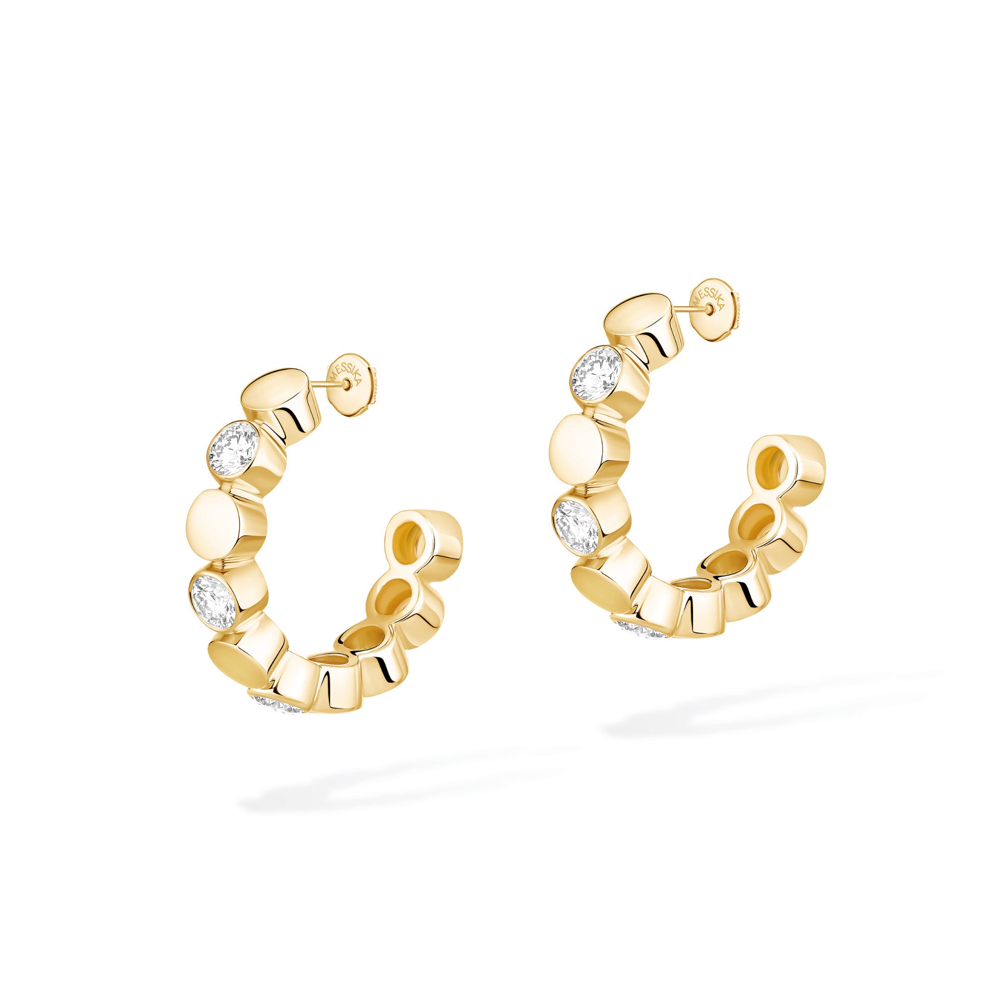 Messika D-Vibes Mini-Creolen (13450-YG) aus Gelbgold mit Diamant