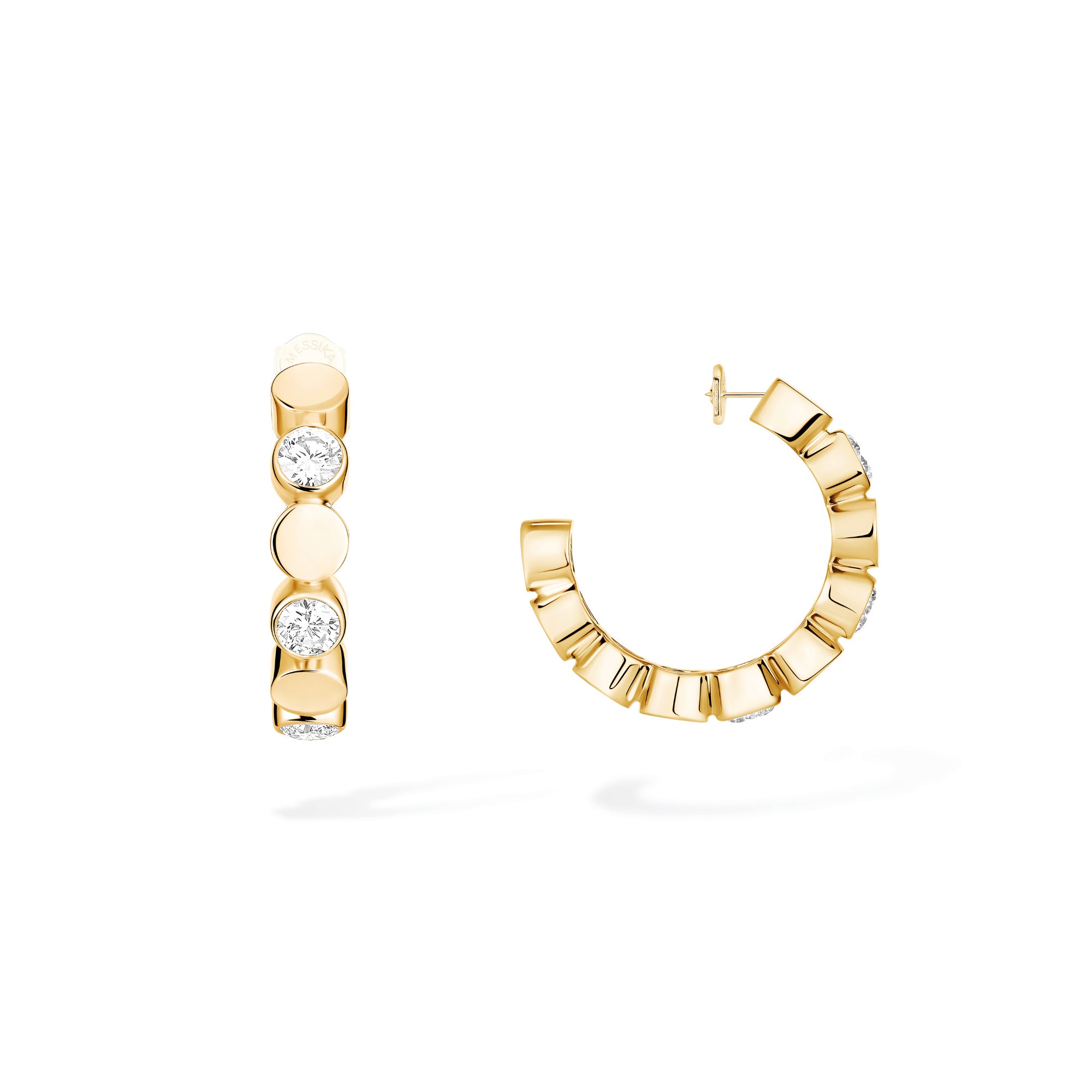 Messika D-Vibes Mini-Creolen (13450-YG) aus Gelbgold mit Diamant