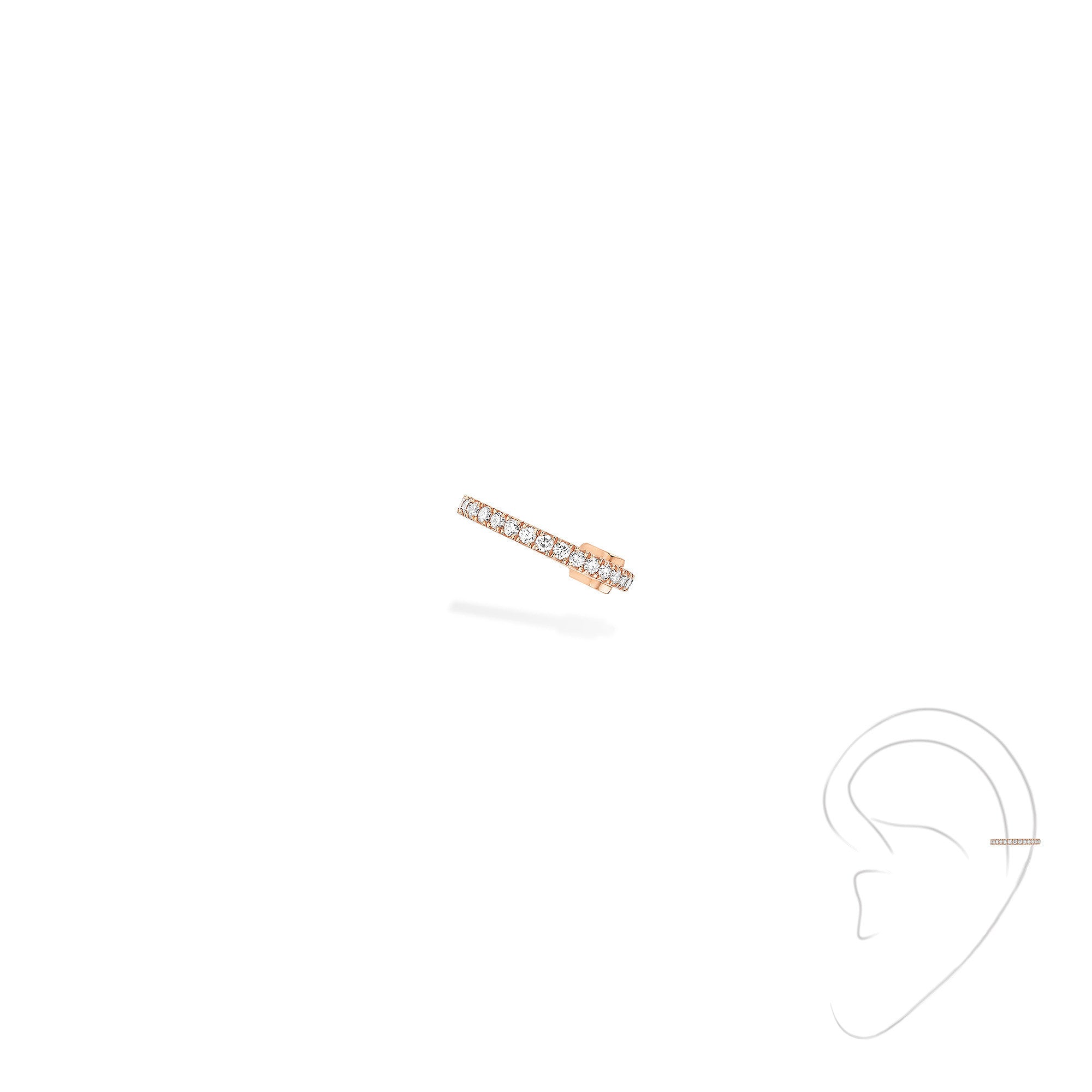 Messika Einzelner Gatsby Ohrclip mittleres Ohr (10031-PG) aus Roségold mit Diamant
