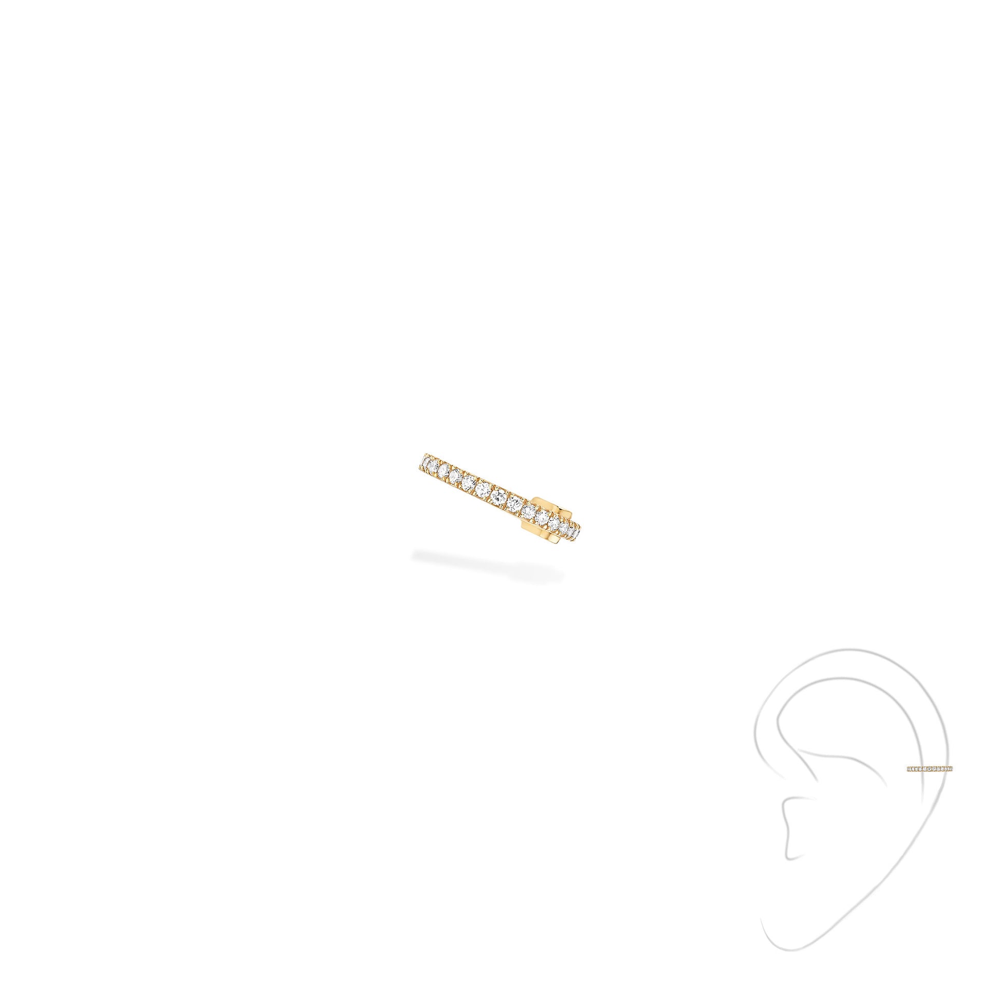 Messika Einzelner Gatsby Ohrclip mittleres Ohr (10031-YG) aus Gelbgold mit Diamant
