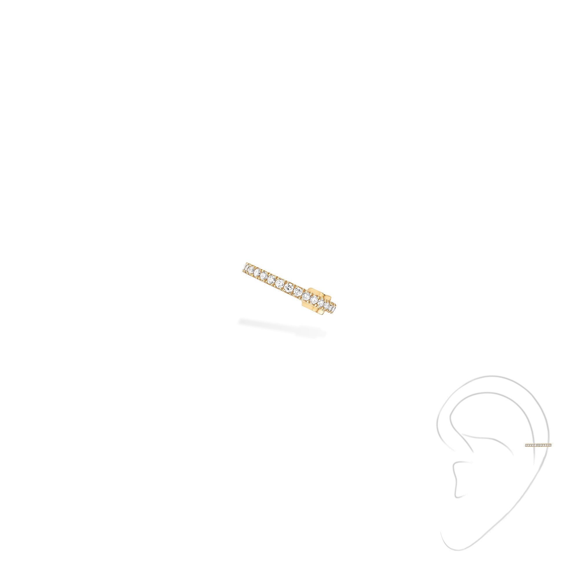 Messika Einzelner Gatsby Ohrclip mittleres Ohr (10031-YG) aus Gelbgold mit Diamant