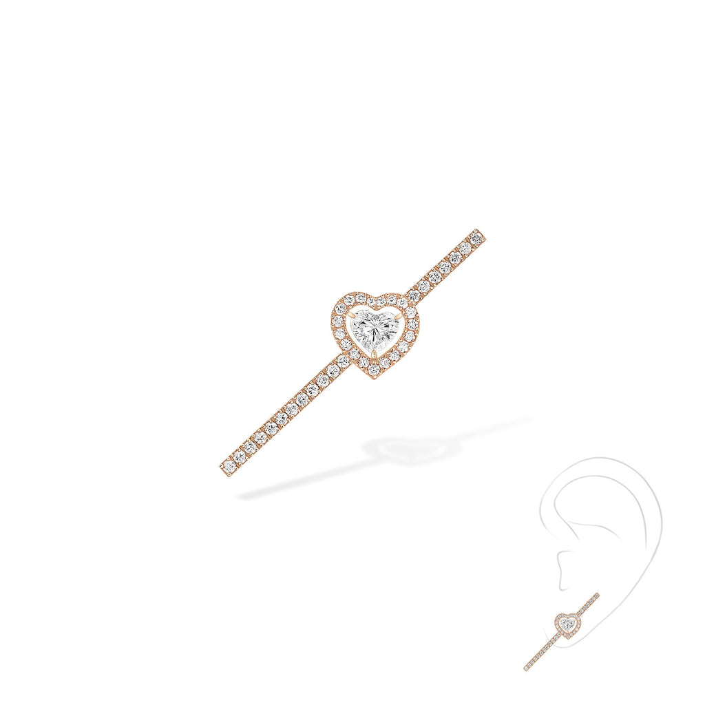 Messika Einzelner Joy Coeur-Ohrring (11433-PG) aus Roségold mit Diamant