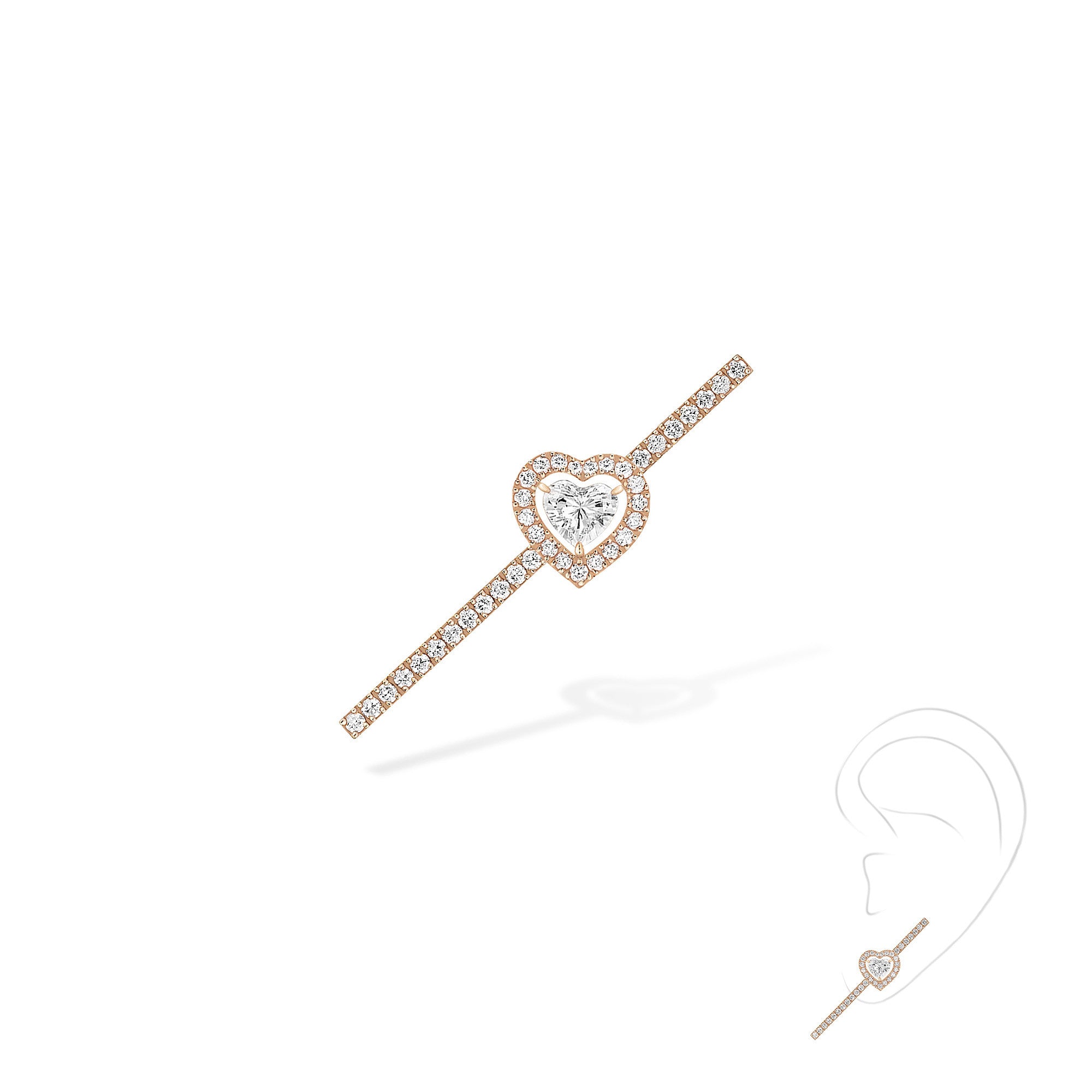 Messika Einzelner Joy Coeur-Ohrring (11433-PG) aus Roségold mit Diamant