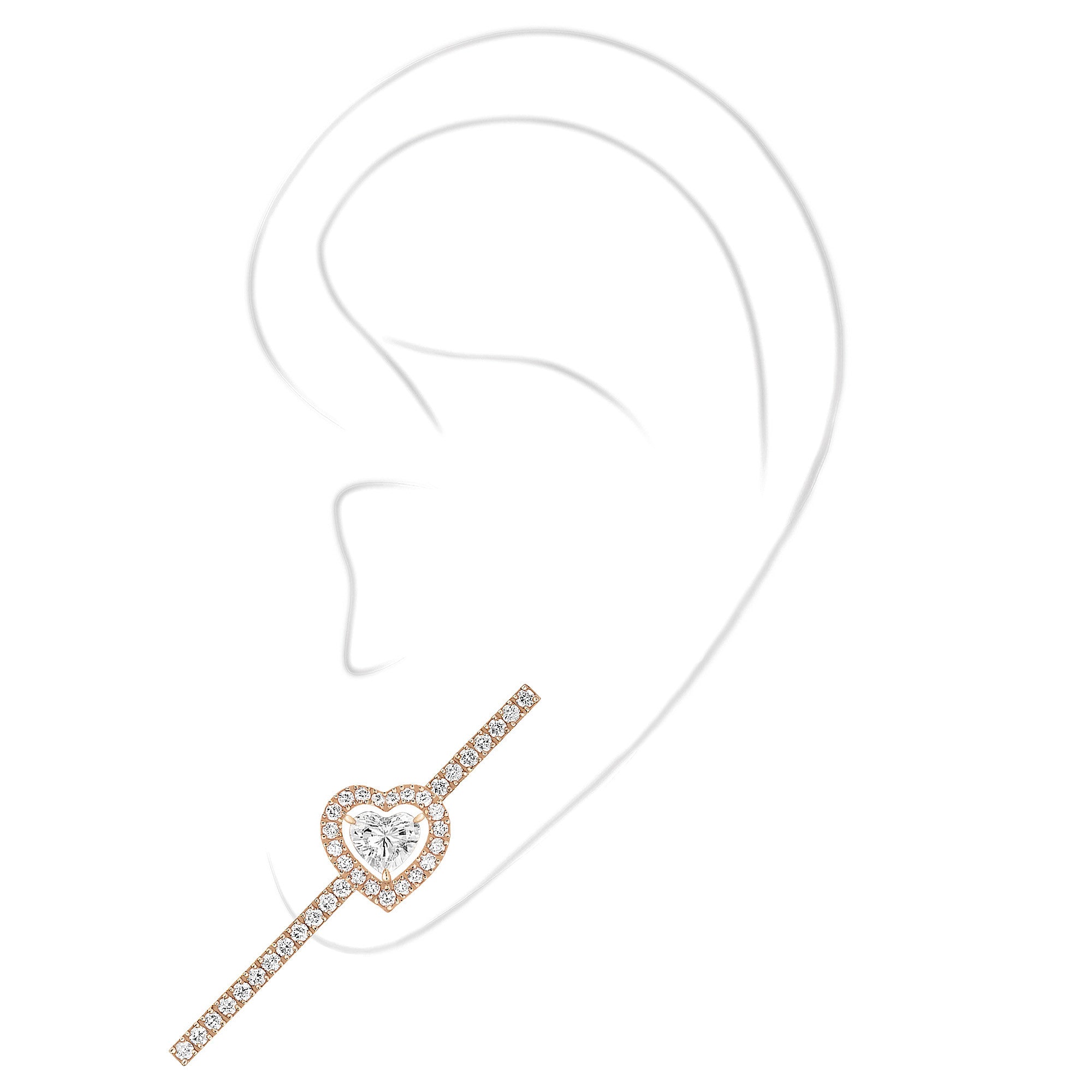 Messika Einzelner Joy Coeur-Ohrring (11433-PG) aus Roségold mit Diamant