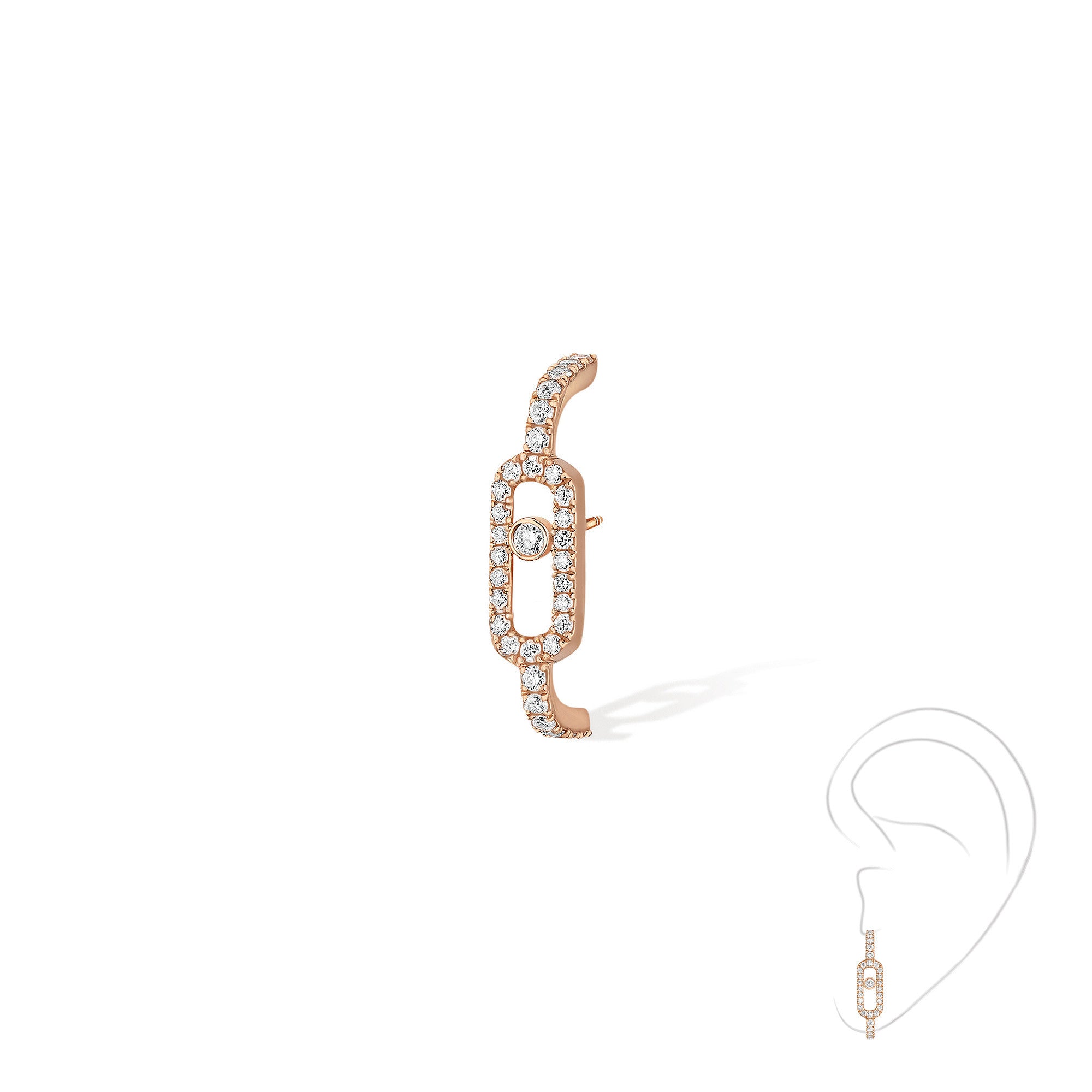 Messika Einzelner Move Uno Ohrring (10007-PG) aus Roségold mit Diamant