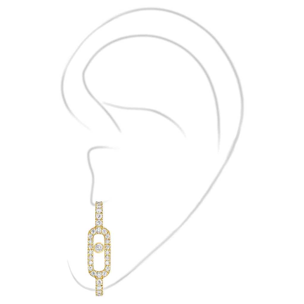 Messika Einzelner Move Uno Ohrring (10007-YG) aus Gelbgold mit Diamant