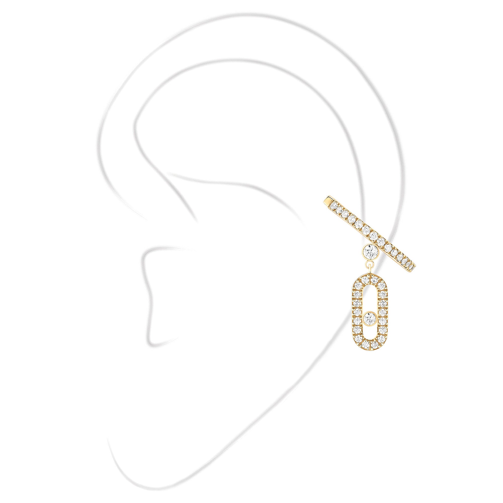 Messika Einzelner Move Uno Quaste Ohrclip (11162-YG) aus Gelbgold mit Diamant