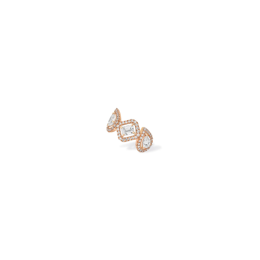 Messika Einzelner My Twin Ohrclip mittleres Ohr (10026-PG) aus Roségold mit Diamant und Smaragd
