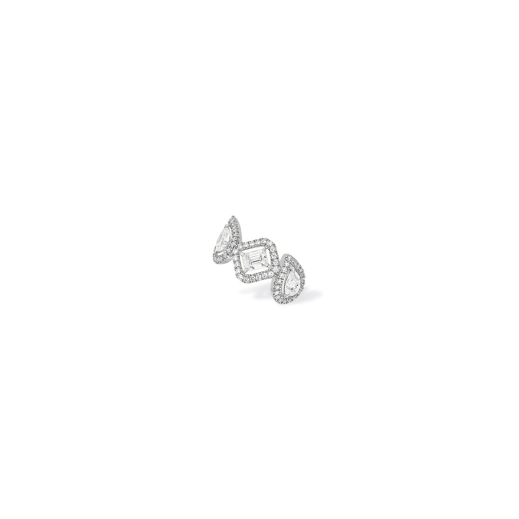 Messika Einzelner My Twin Ohrclip mittleres Ohr (10026-WG) aus Weißgold mit Diamant und Smaragd