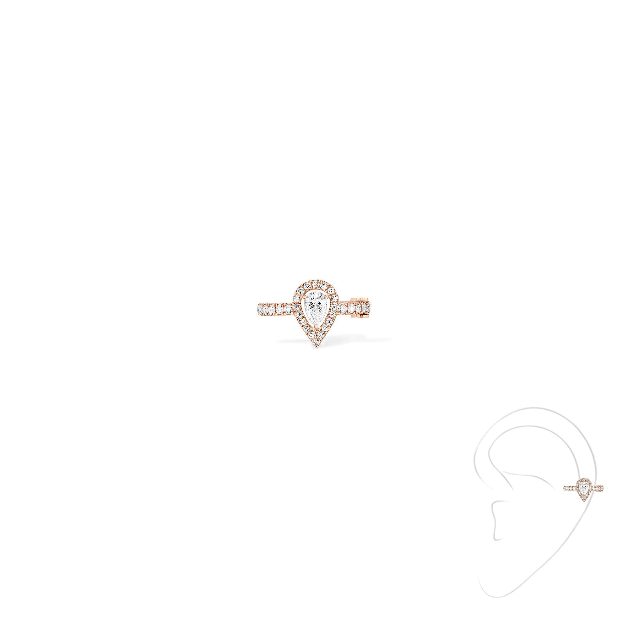 Messika Einzelner My Twin Ohrclip mittleres Ohr PS (10121-PG) aus Roségold mit Diamant