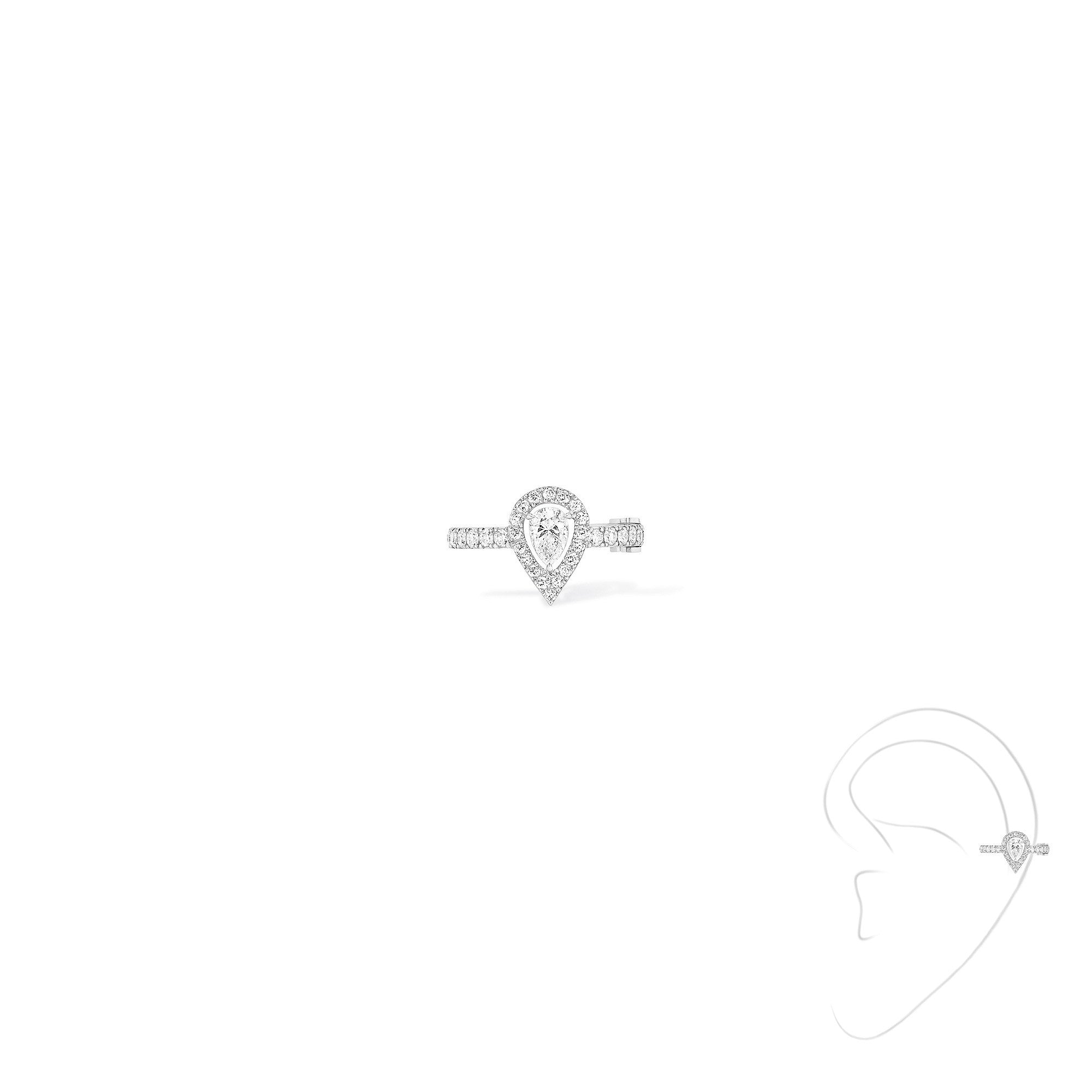 Messika Einzelner My Twin Ohrclip mittleres Ohr PS (10121-WG) aus Weißgold mit Diamant