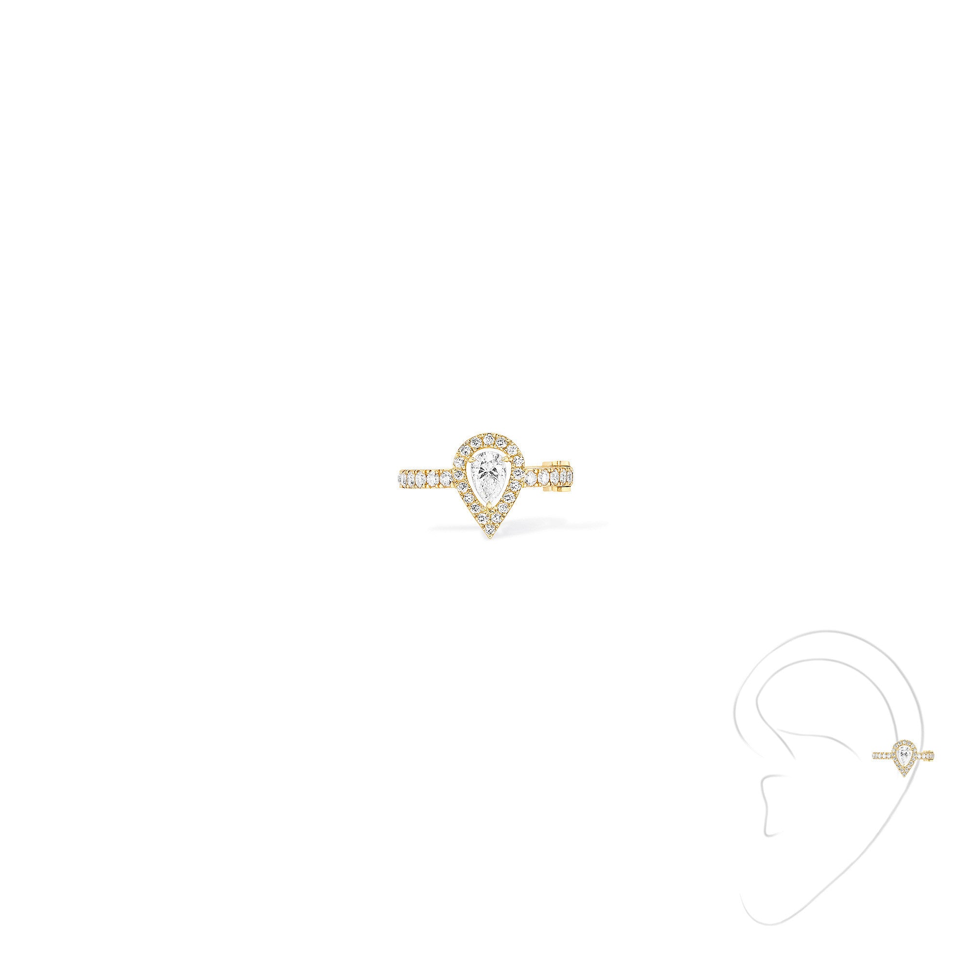 Messika Einzelner My Twin Ohrclip mittleres Ohr PS (10121-YG) aus Gelbgold mit Diamant