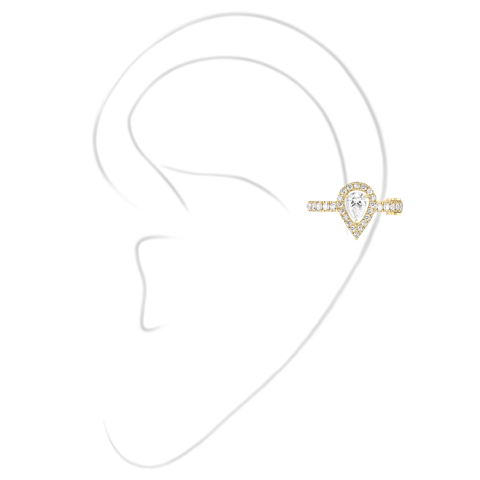 Messika Einzelner My Twin Ohrclip mittleres Ohr PS (10121-YG) aus Gelbgold mit Diamant