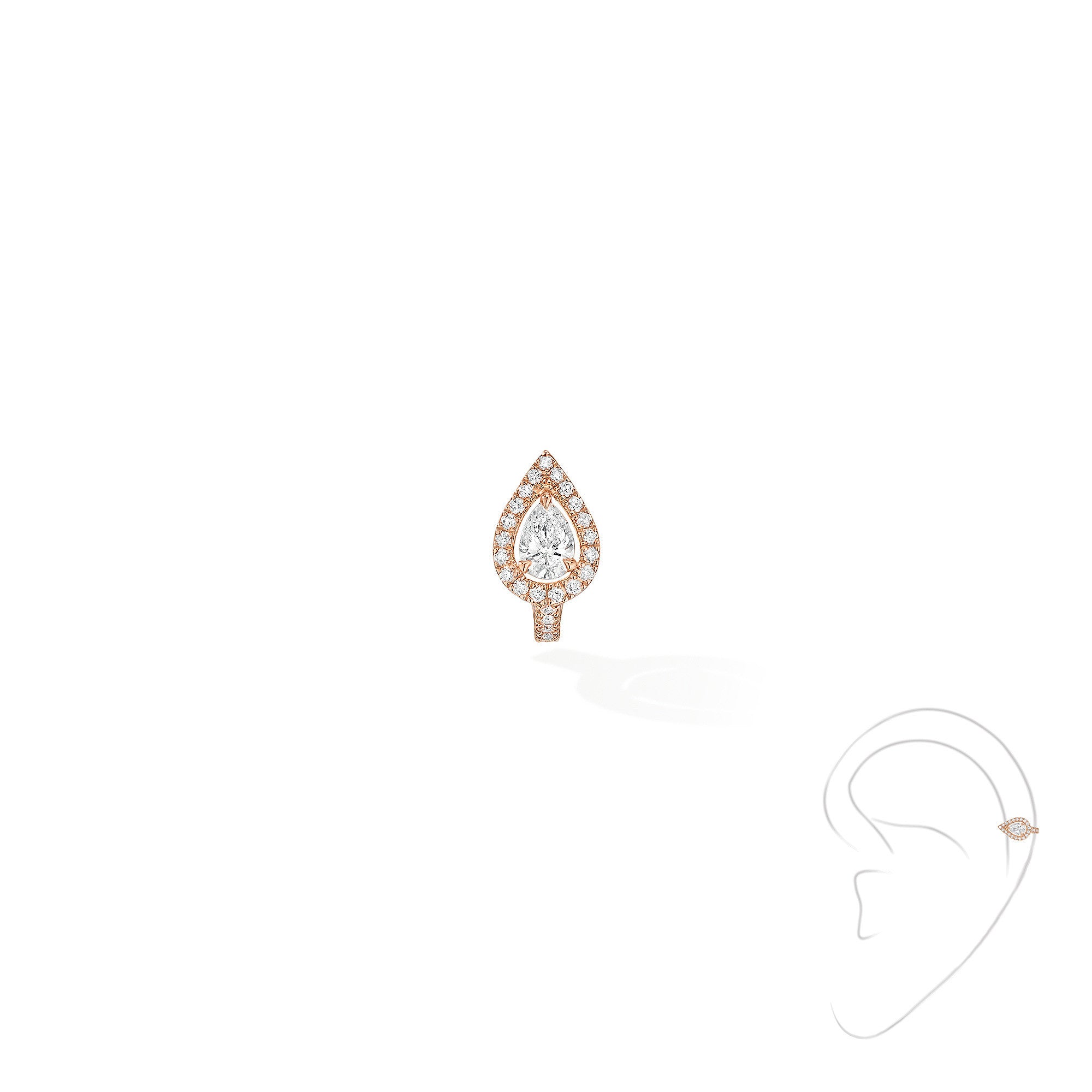 Messika Einzelner My Twin Ohrclip PS 1 (07442-PG) aus Roségold mit Diamant