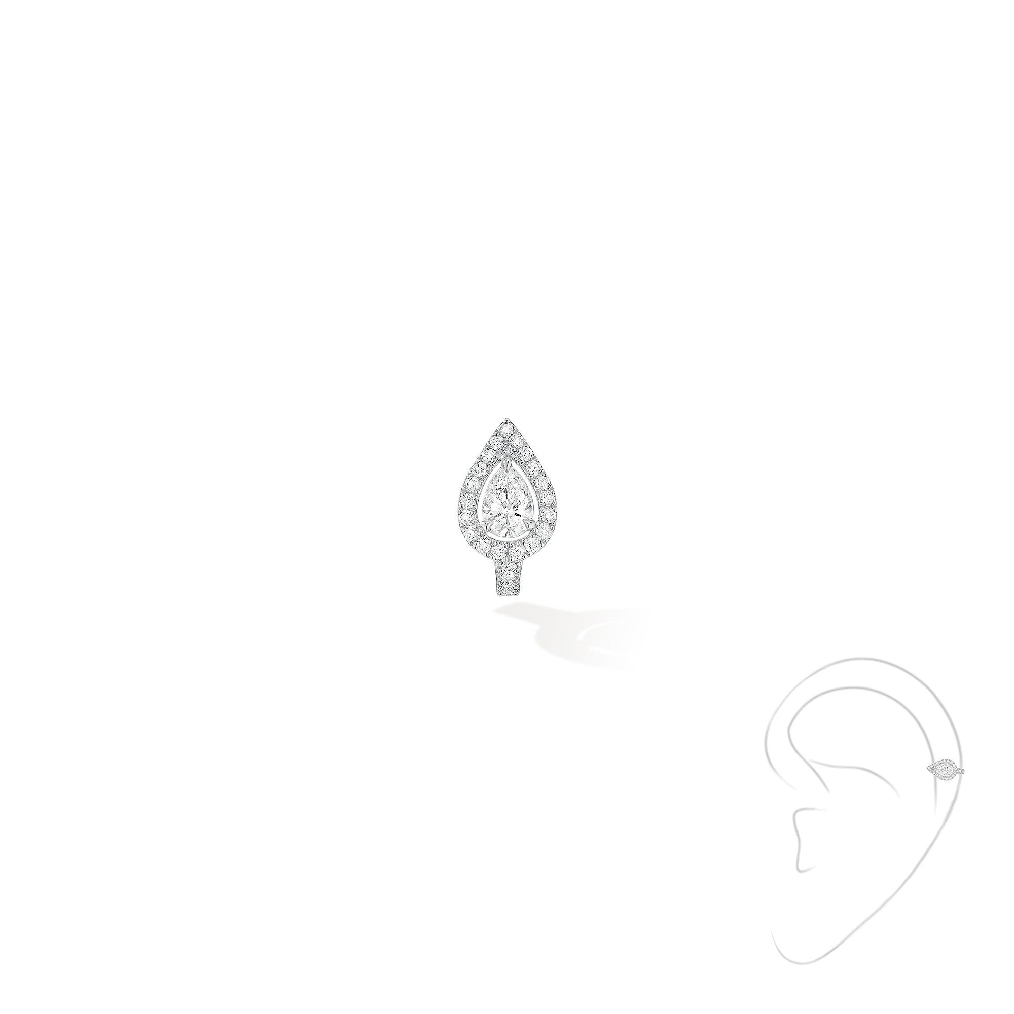 Messika Einzelner My Twin Ohrclip PS 1 (07442-WG) aus Weißgold mit Diamant