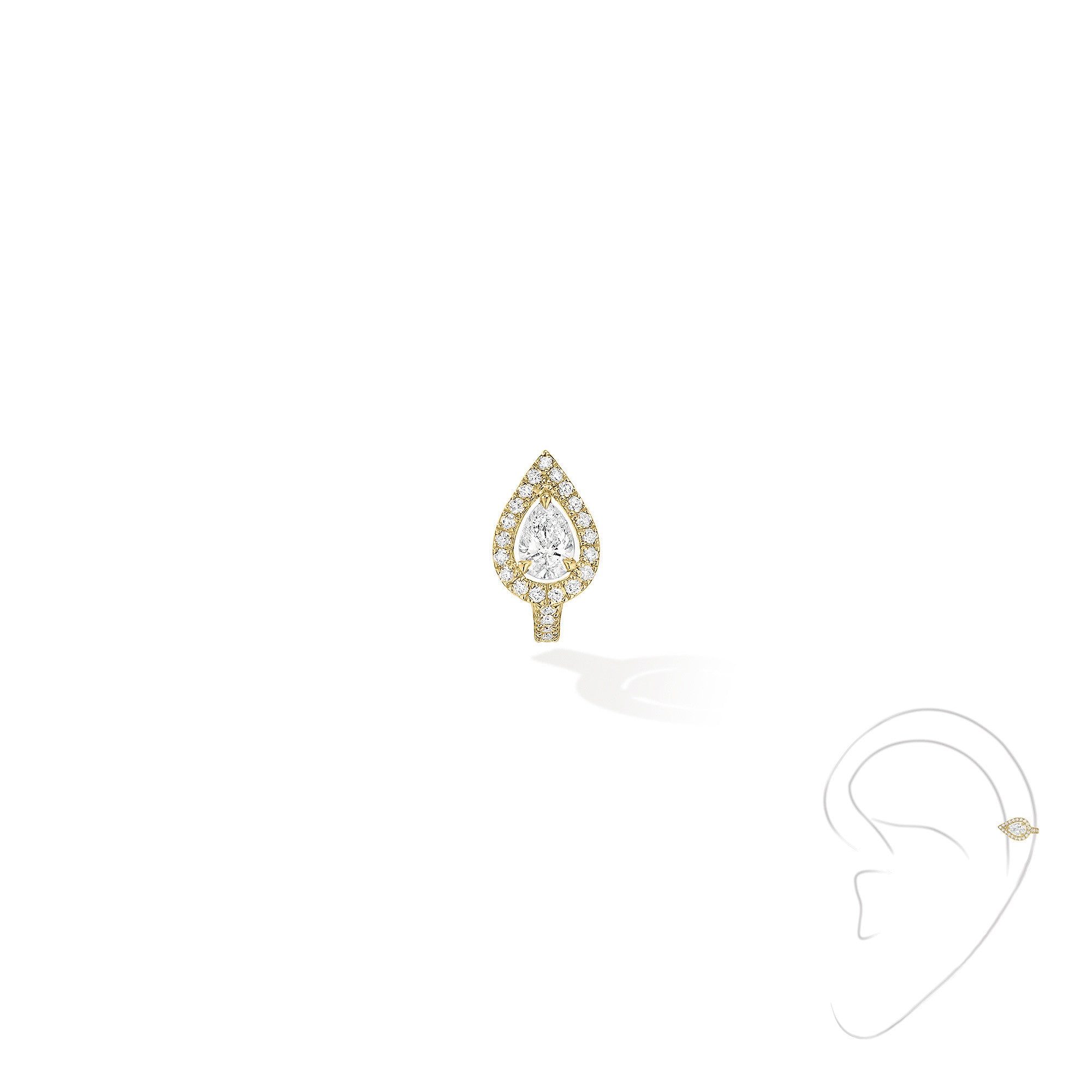 Messika Einzelner My Twin Ohrclip PS 1 (07442-YG) aus Gelbgold mit Diamant