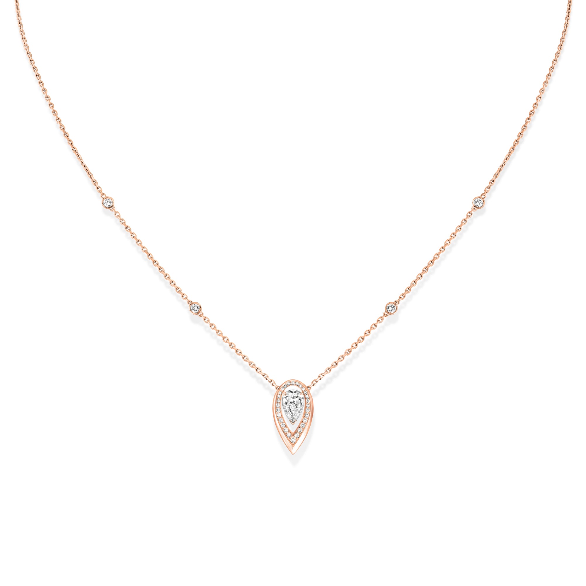 Messika Fiery Diamantkette (13239-PG) aus Roségold mit Diamant