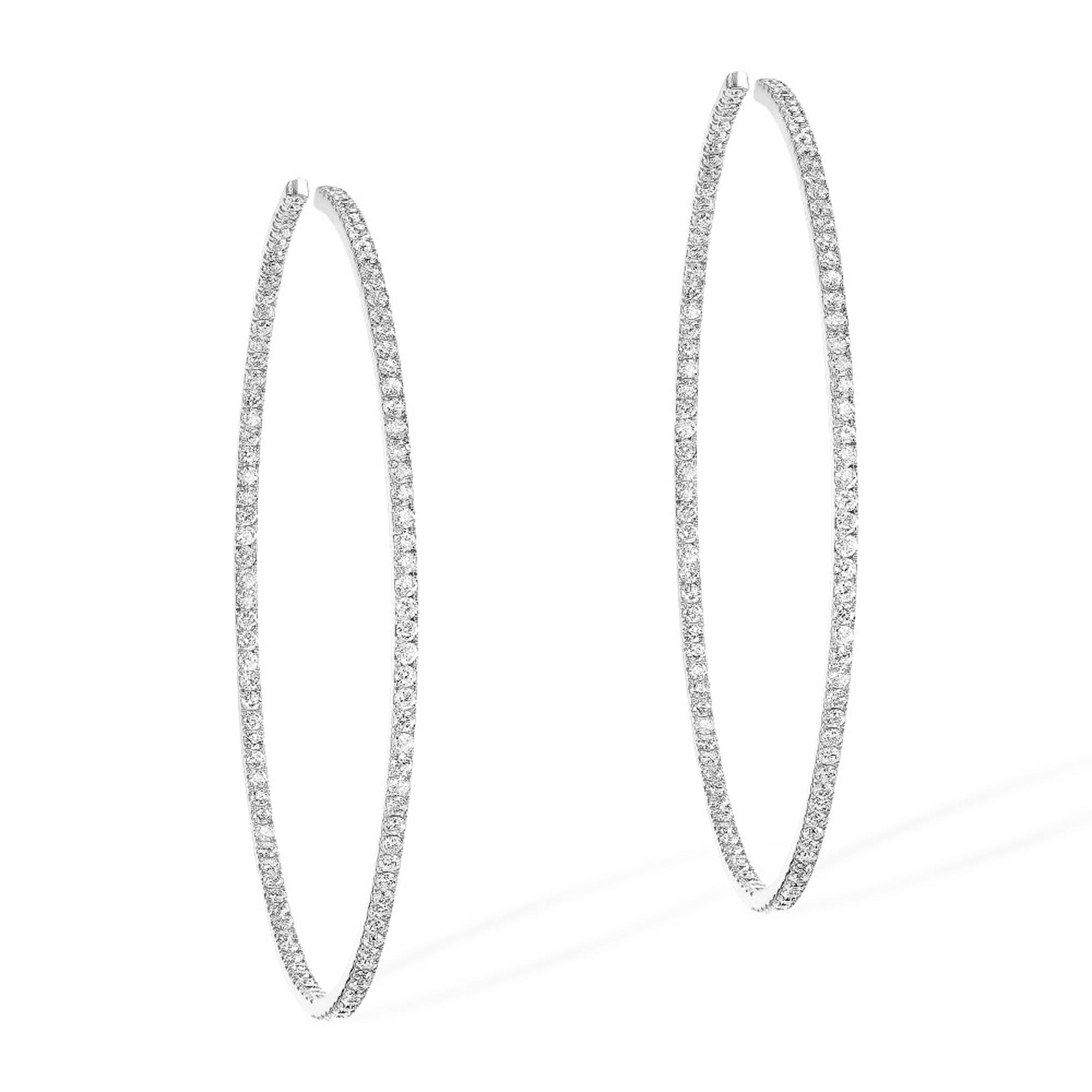 Messika Gatsby Medium Hoop Creolen (04687-WG) aus Weißgold mit Diamant