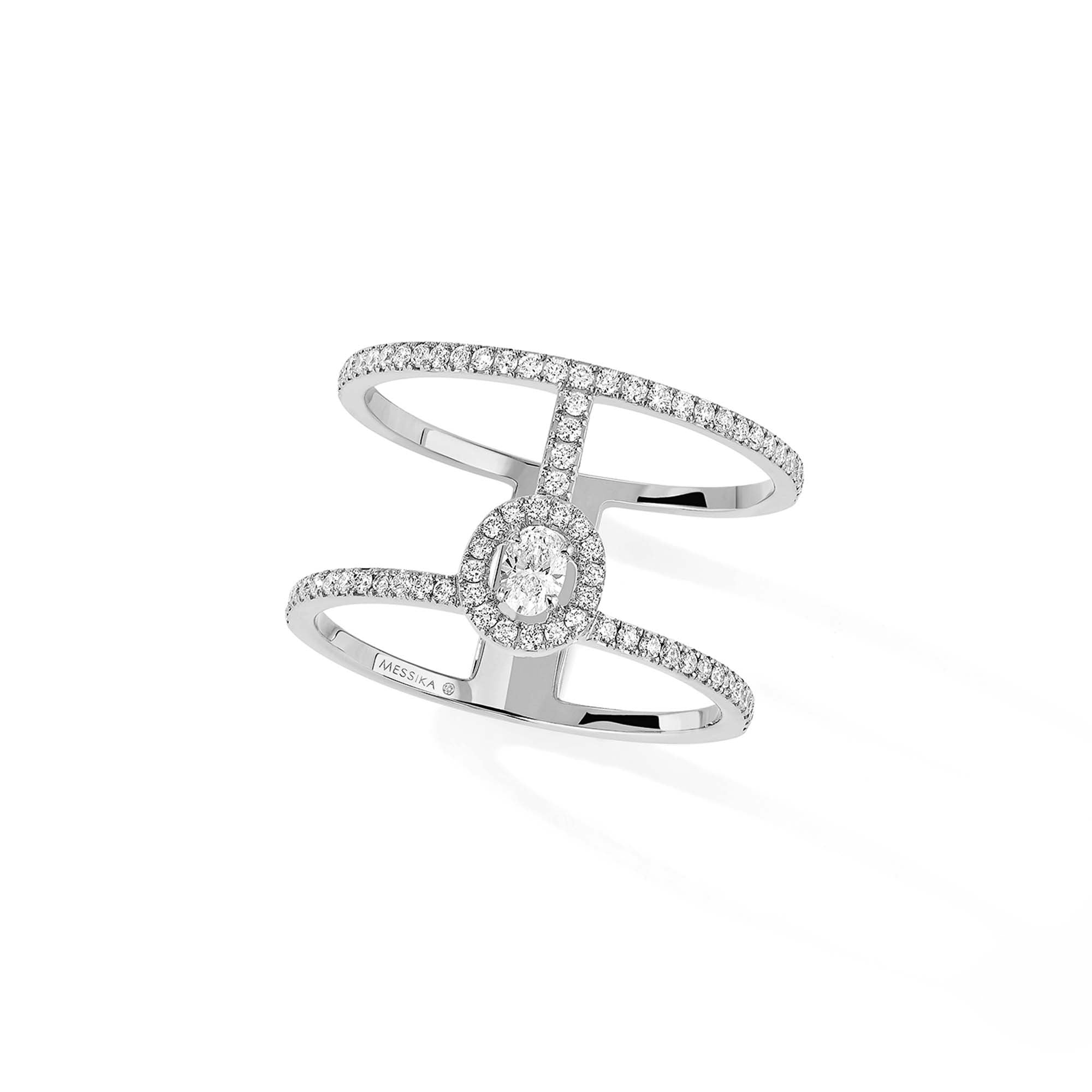 Messika Glam'azone 2 Rows Pavé Ring (05237-WG) aus Weißgold mit Diamant