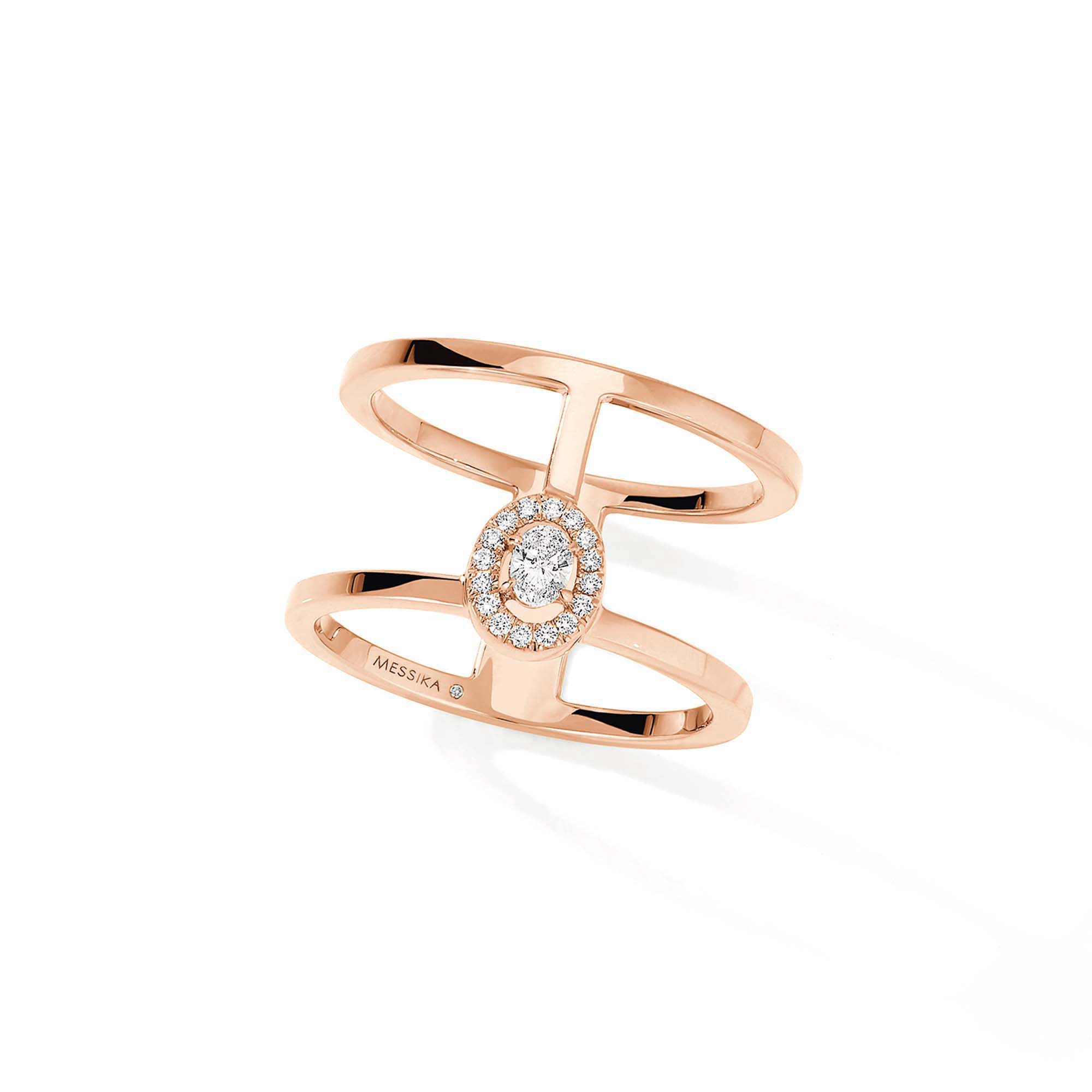 Messika Glam'azone 2 Rows Ring (06173-PG) aus Roségold mit Diamant