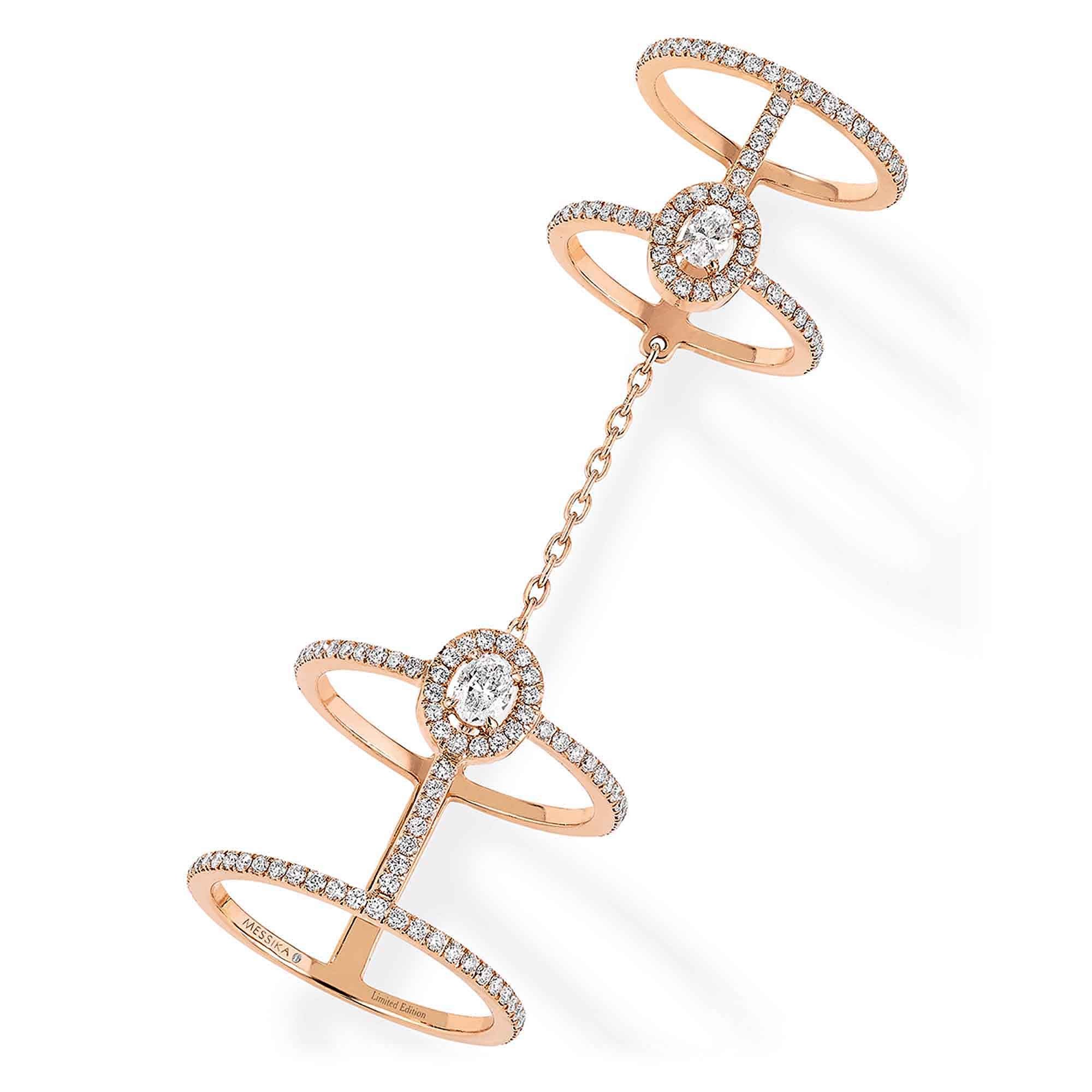 Messika Glam'azone Double Pavé Ring (05671-PG) aus Roségold mit Diamant