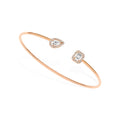 Messika Jonc Flex My Twin Toi & Moi X2 Armreif (07222-PG) aus Roségold mit Diamant und Smaragd