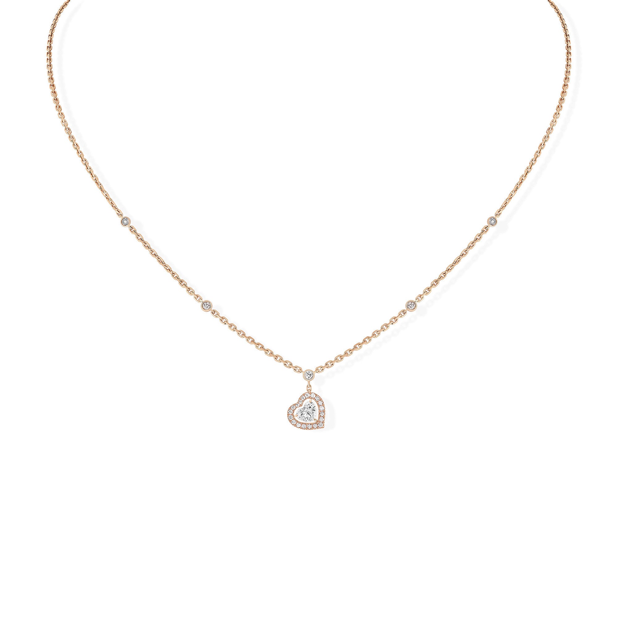 Messika Joy Coeur Halskette (11437-PG) aus Roségold mit Diamant