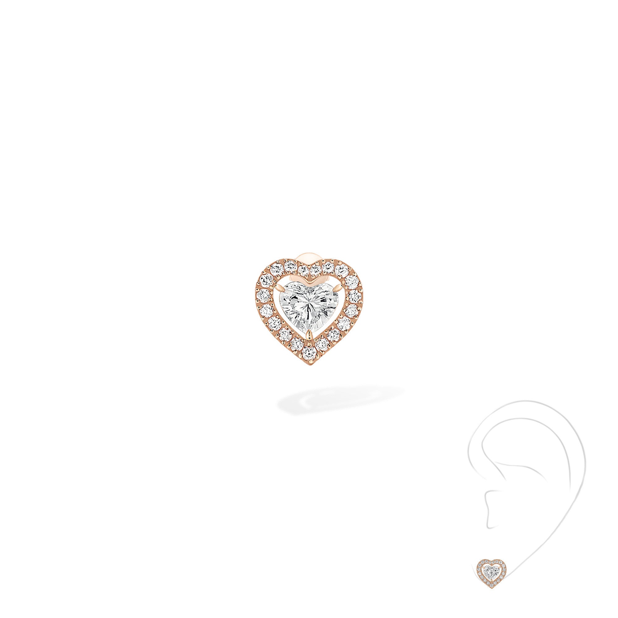 Messika Joy Coeur Ohrstecker (11562-PG) aus Roségold mit Diamant