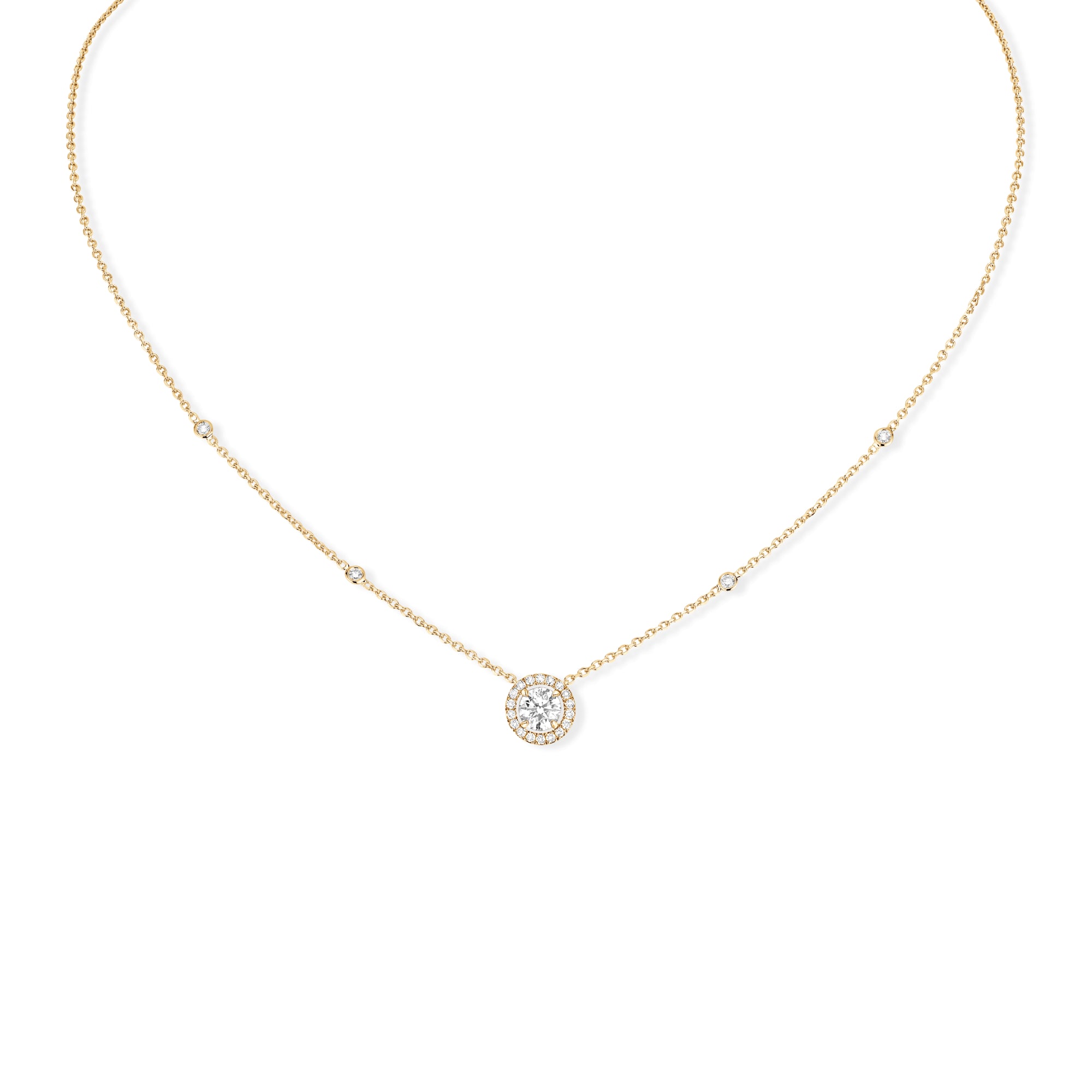 Messika Joy XS Halskette (04281-YG) aus Gelbgold mit Diamant