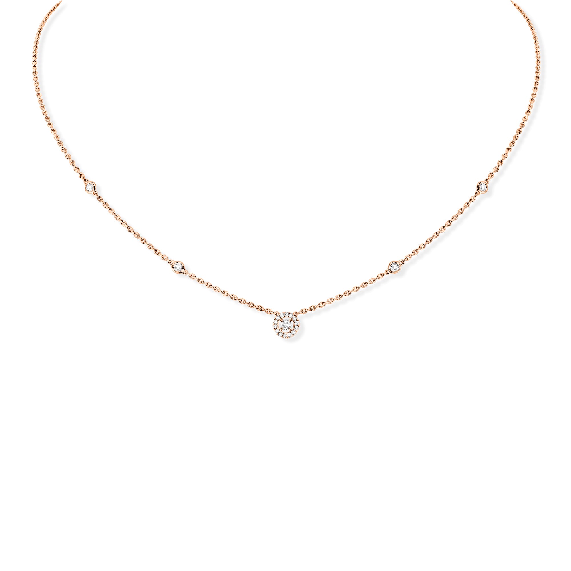 Messika Joy XS Halskette (05370-PG) aus Roségold mit Diamant