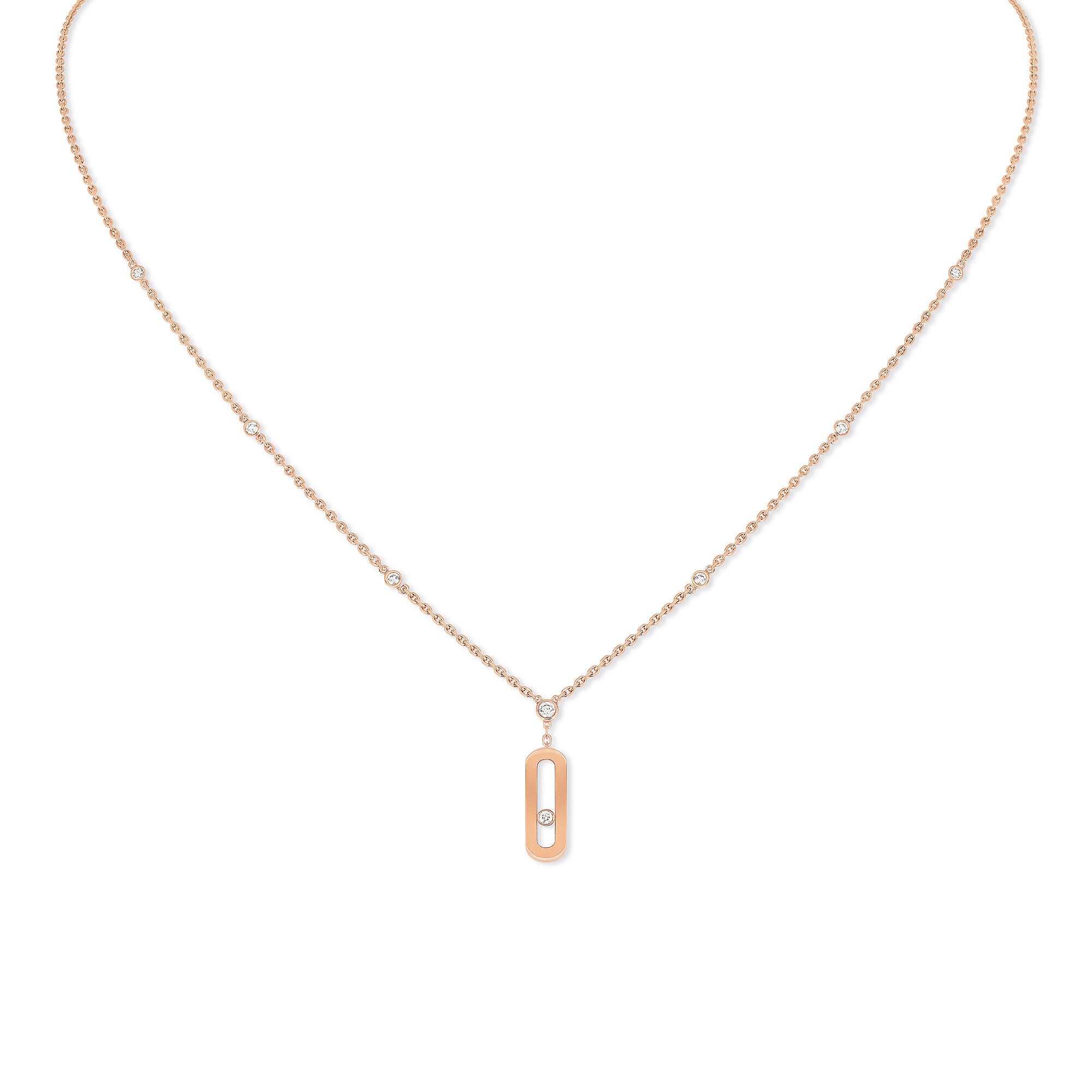 Messika Lange Move Uno Halskette (10111-PG) aus Roségold mit Diamant