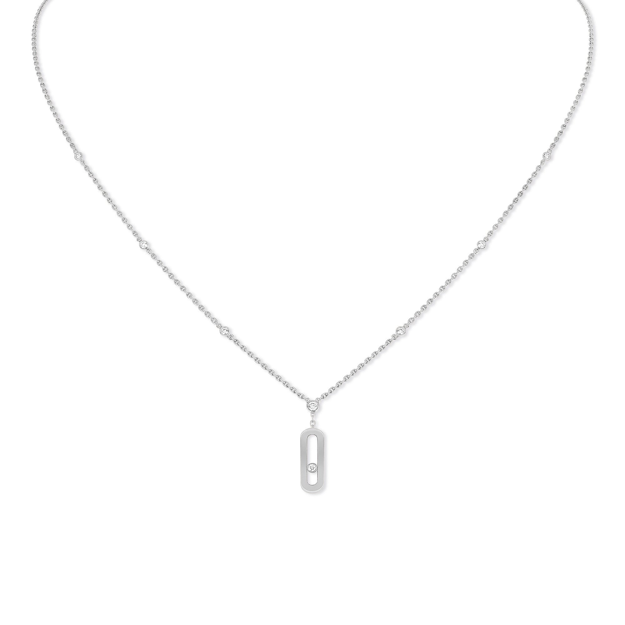 Messika Lange Move Uno Halskette (10111-WG) aus Weißgold mit Diamant